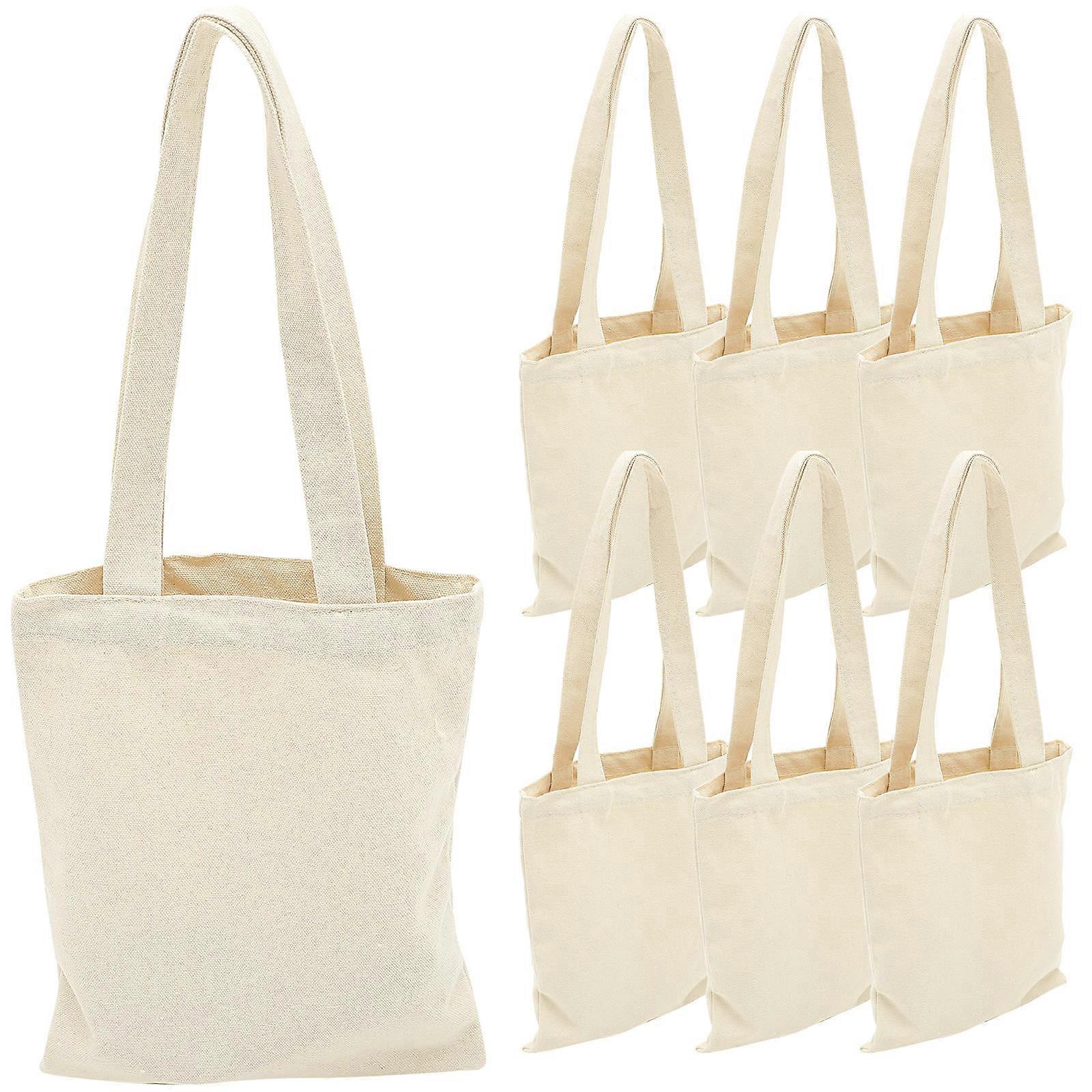 Blank Canvas Tote Bag Large Capacity for Storage Use 6Pcs Set
