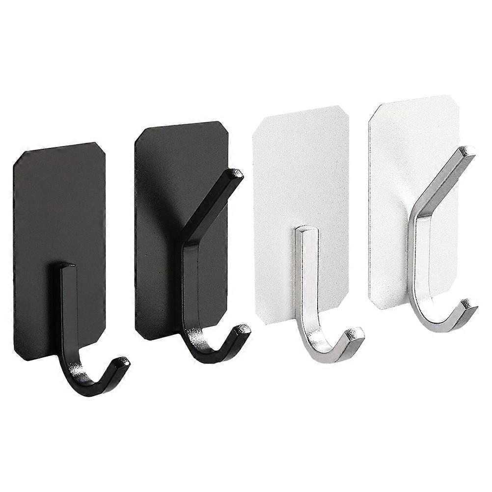 Kitchen Self Adhesive Hangers Hooks For Hanging Clothes Rectangular Space Aluminum 4Pcs
