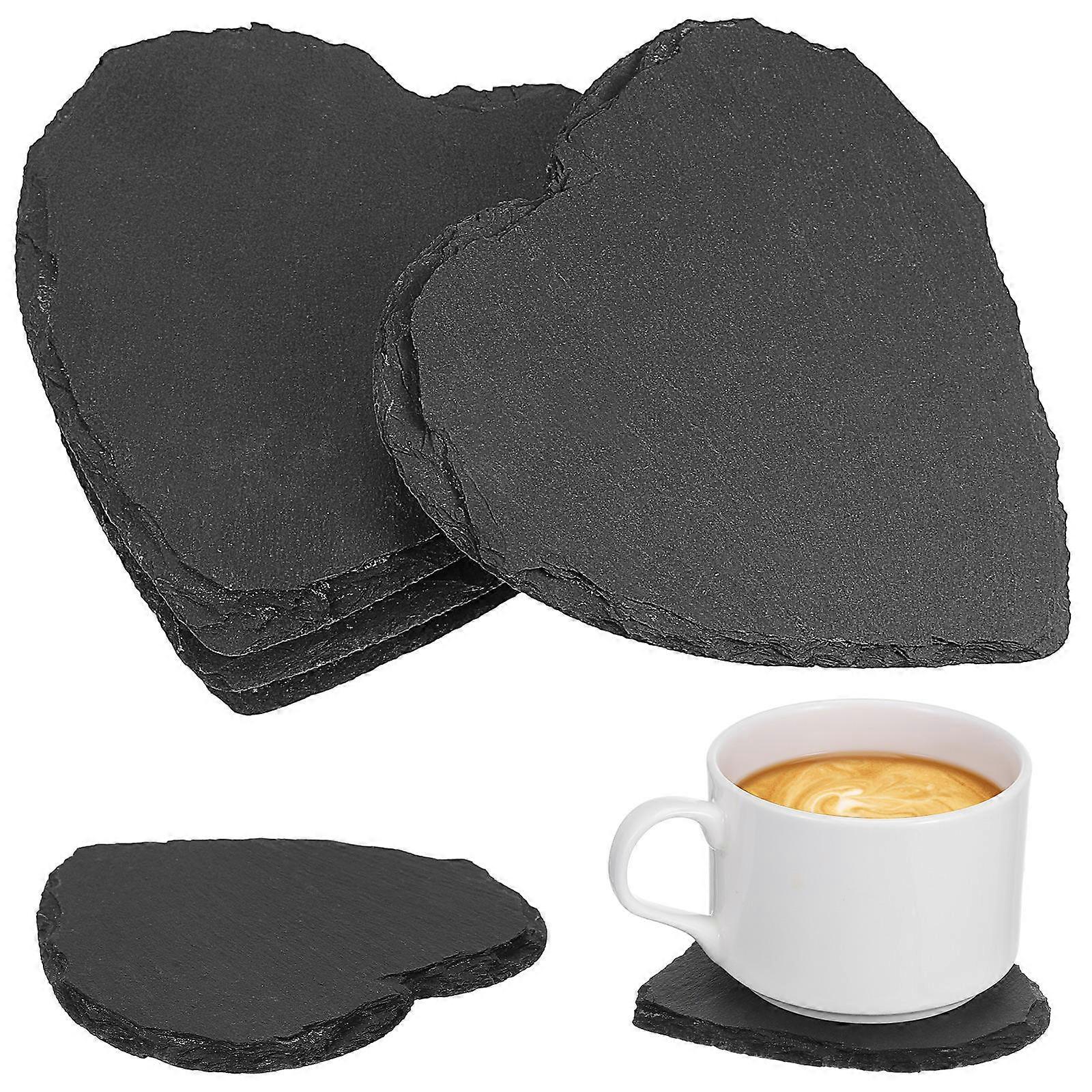 Coasters Heart Coasters for Drinks 4Pcs Black Kitchen Use