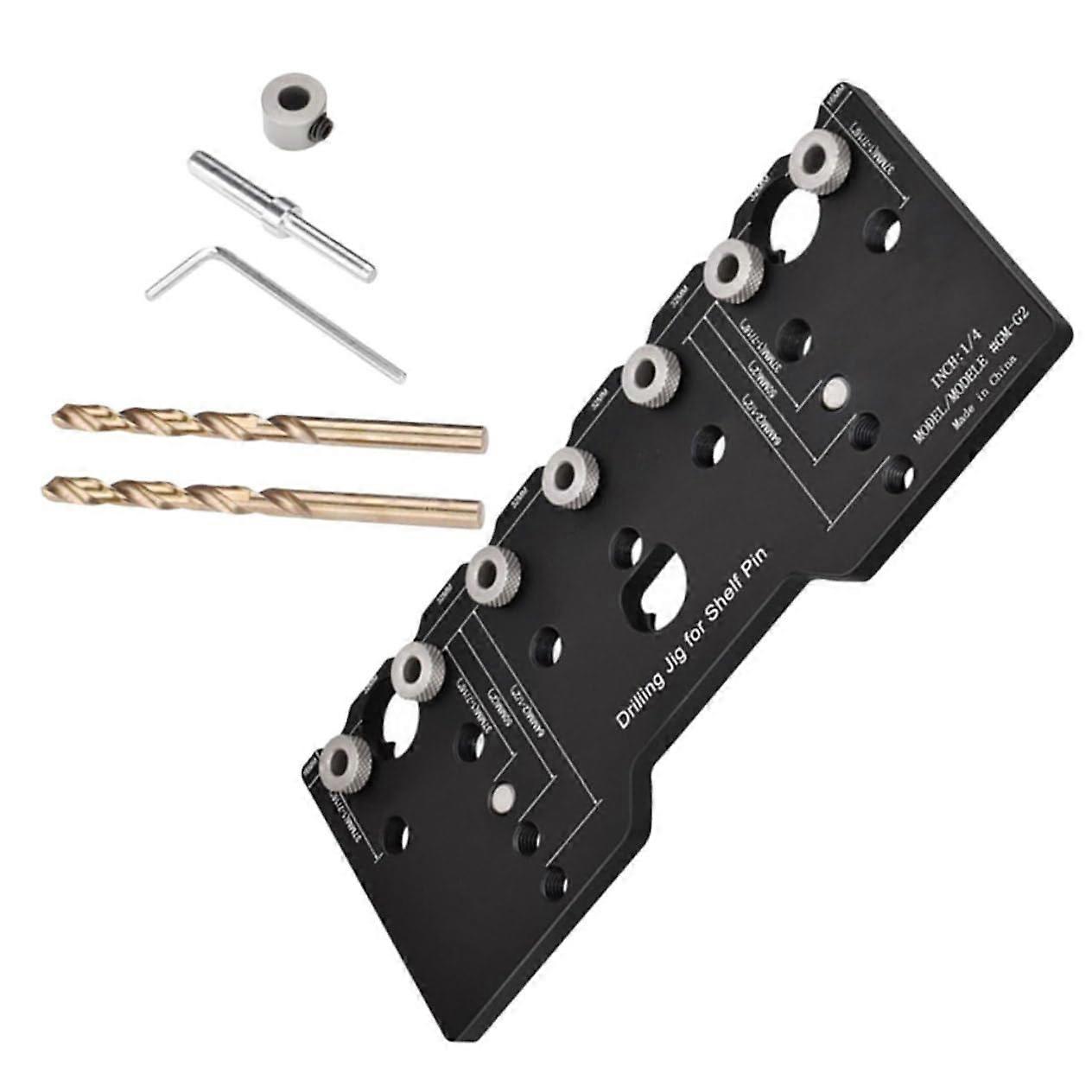 Stamp Locator Dowel Tool Set for Woodworking, Self-Centering Dowel Pins, Aluminium Alloy Shelf Pin Connector Kit
