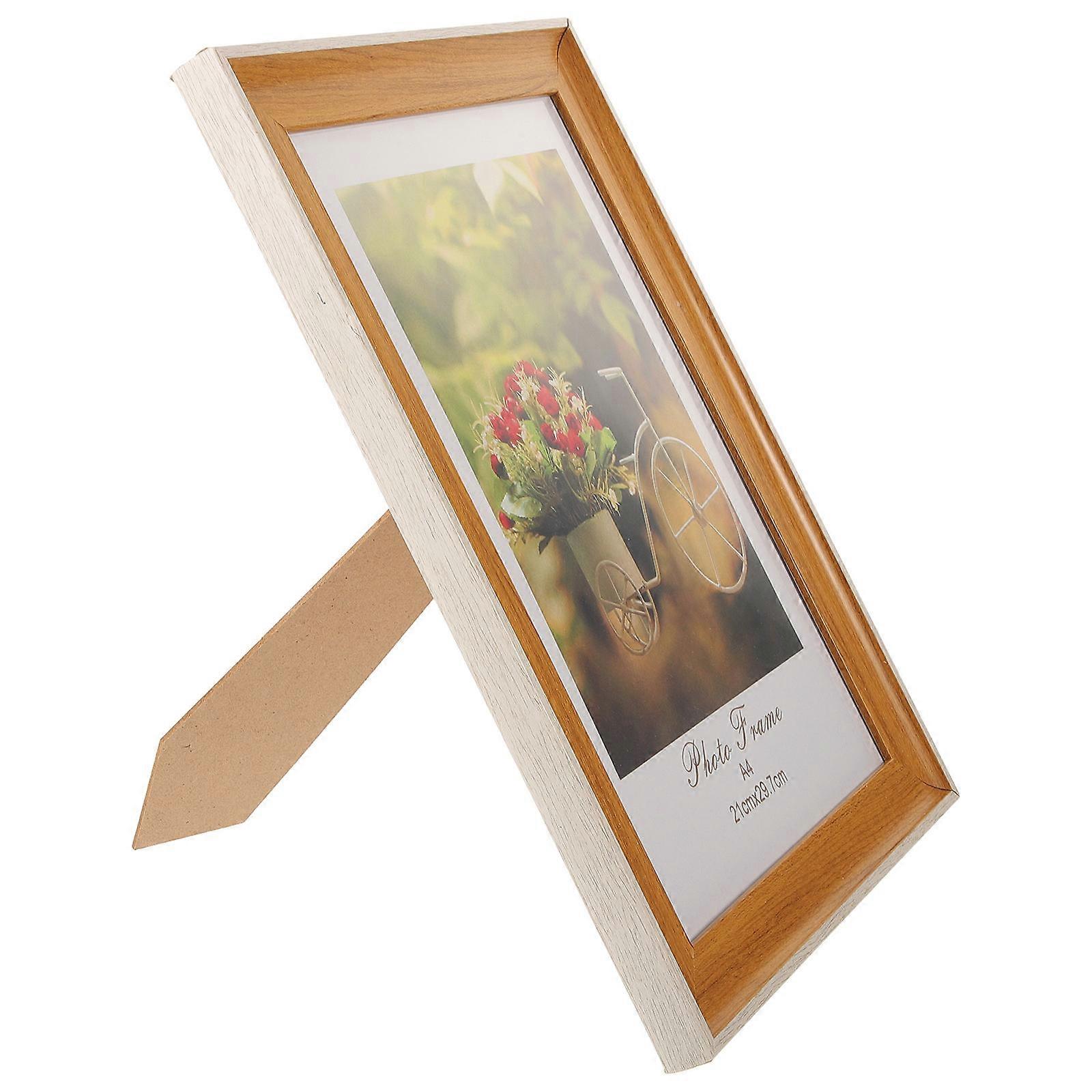 Desk Picture Holder Wooden Photo Display Home Decoration Simple Room 1Set