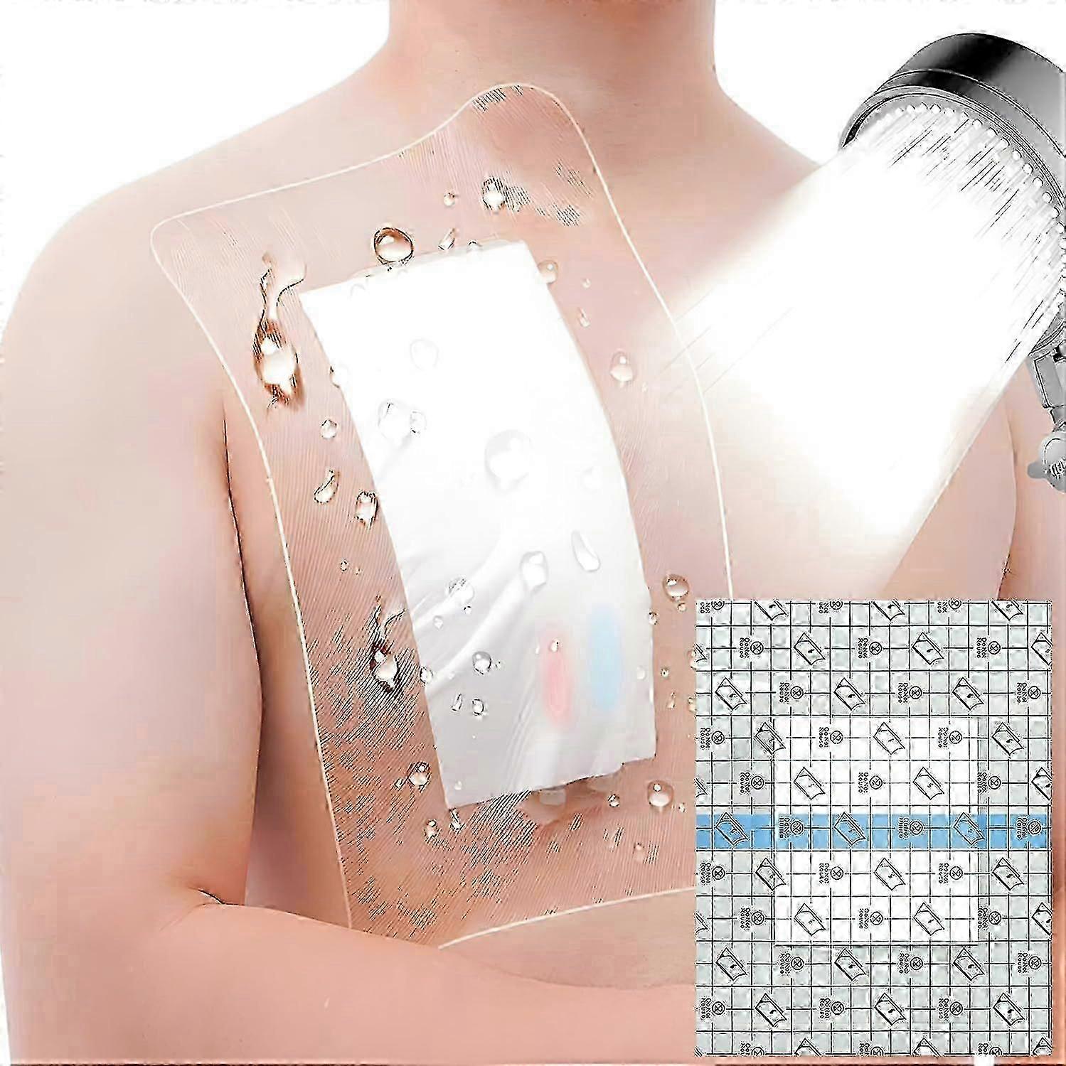 10Pcs 20x20cm Waterproof Dialysis Catheter Shower Protector, With Non Stick Central