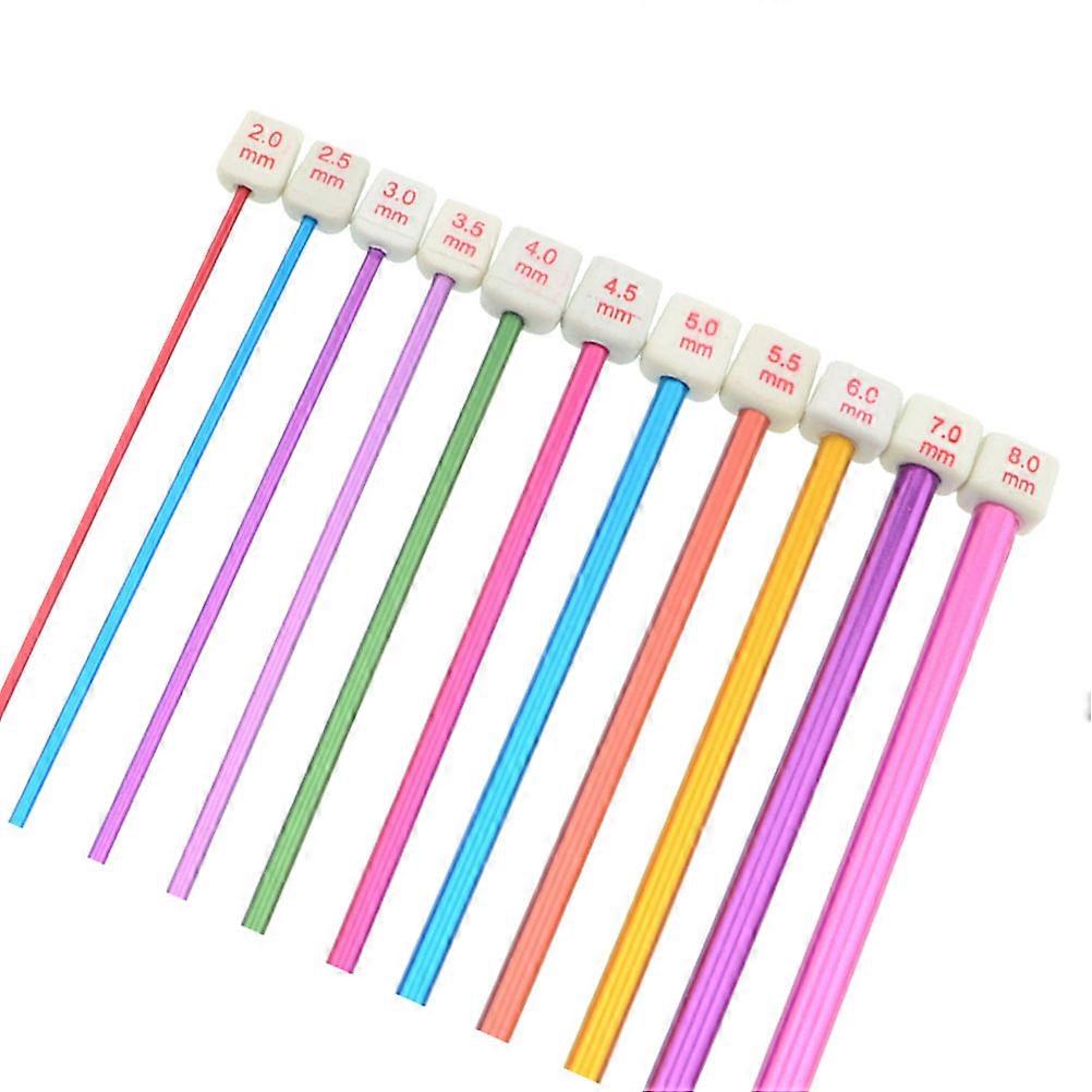 1 Set/11 Pcs Colorful Alumina Crochet Needle Woolen Knitting Tools Colorful Weaving Supplies for Practice Professional Craft (27CM Length, 2.0 8.0mm)