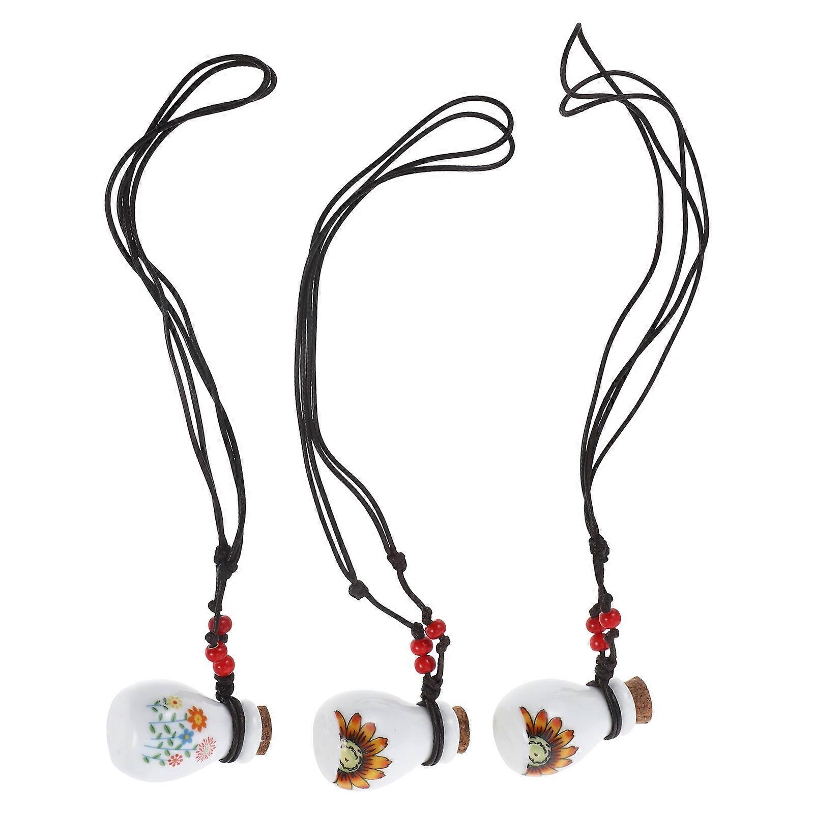 3pcs Ceramic Bottles with Cork Stoppers, Vintage Wish Jars for Messages, Potpourri, Flowers, Decoration, Multifunctional Drift Bottles for Gifting