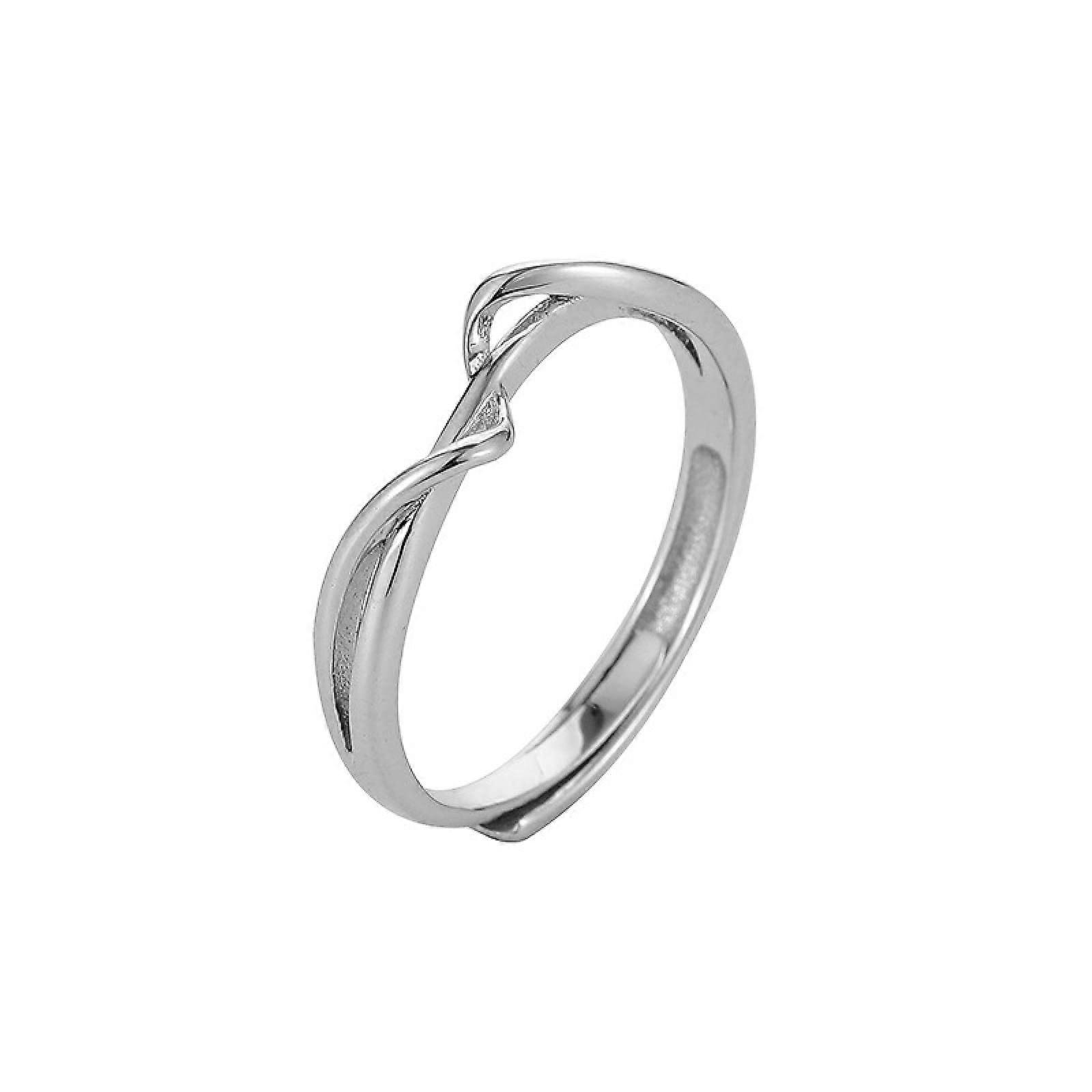 Rings Sterling Silver Wrap Wave Open Ring Unisex For Men And Girls Minimalist Simple Style