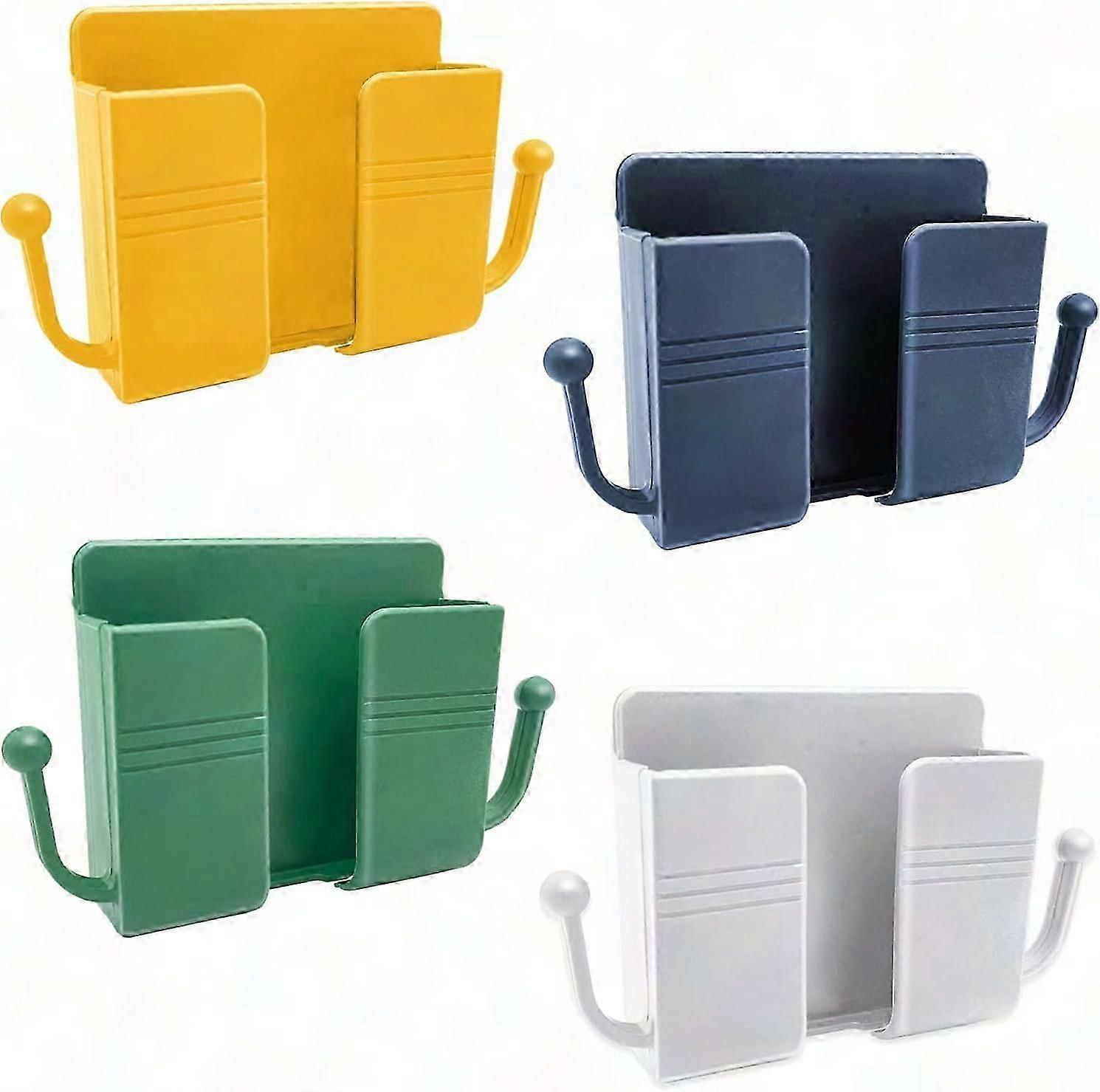 4 حزمة حامل حائط الهاتف ، حامل حائط ذاتي اللصق بجانب المنظم