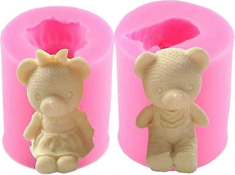 Bear Silicone 3d Diy Soap Candle Making Molds Set Of 2