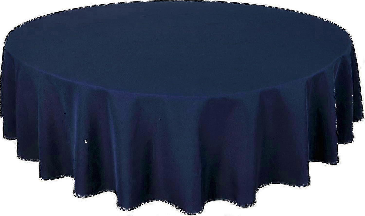 Premium 140cm Round Tablecloth in Solid Blue - Easy-Care British Dining Essential