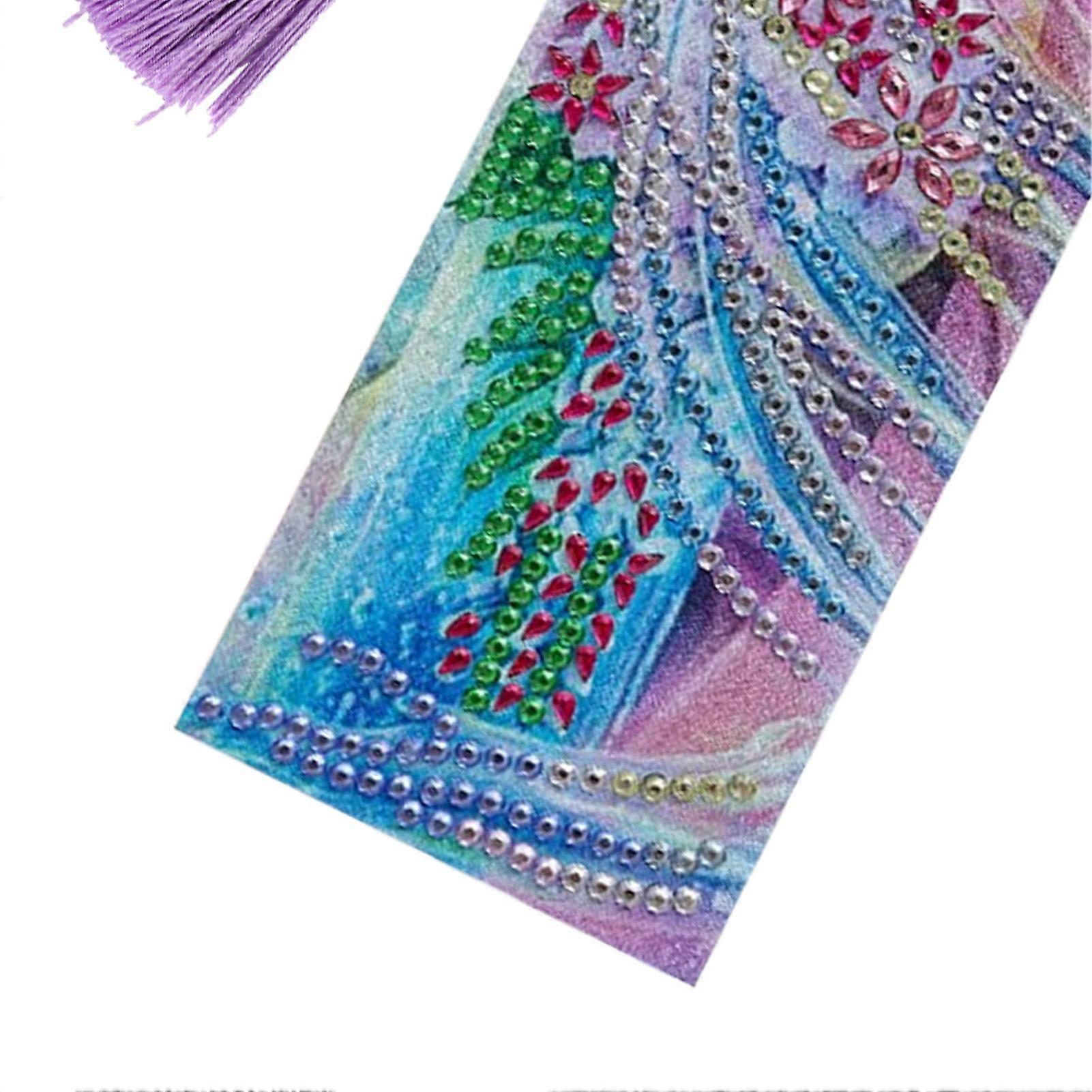 2 Set Diamond Bookmarks Crystal 5D DIY Painting Fancy Shape Round Lady Pattern Hanging Craft