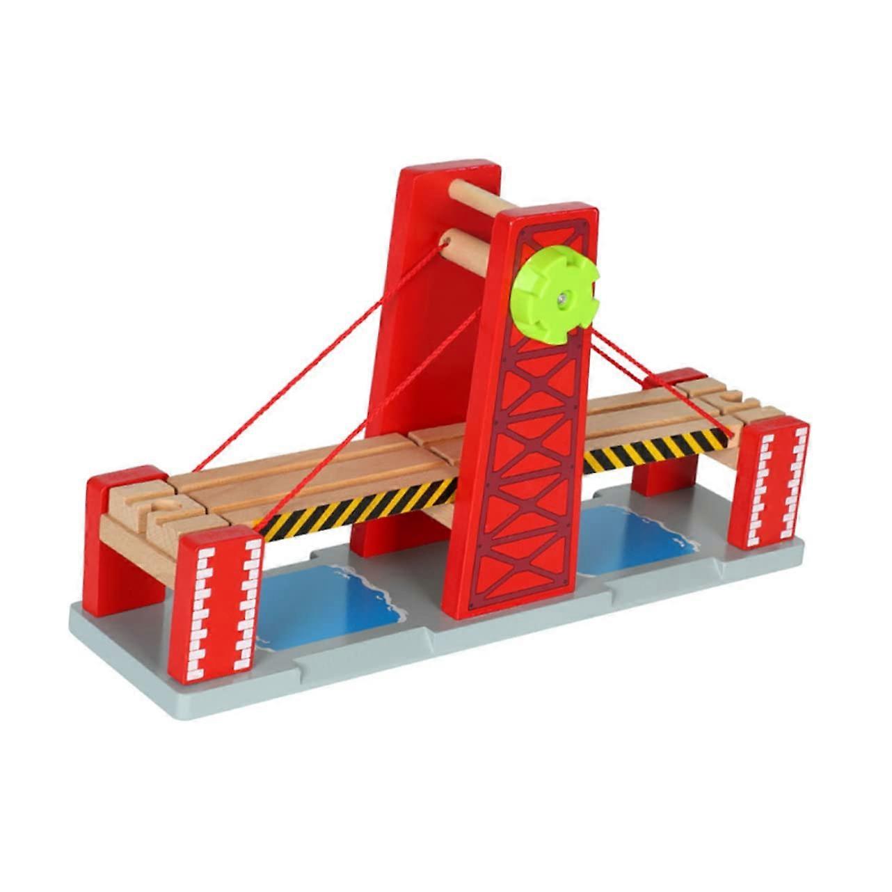 Wooden Train Track Overpass Bridge Compatible with Wooden Train Sets for Creative DIY Layouts and Model Building