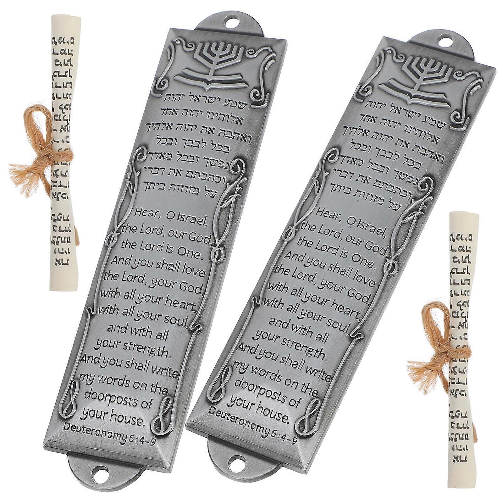 Here's a polished and professional product description for your **2pcs Metal Mezuzah Blessing Case**:

 

**2 Pack Metal Mezuzah Blessing Case –