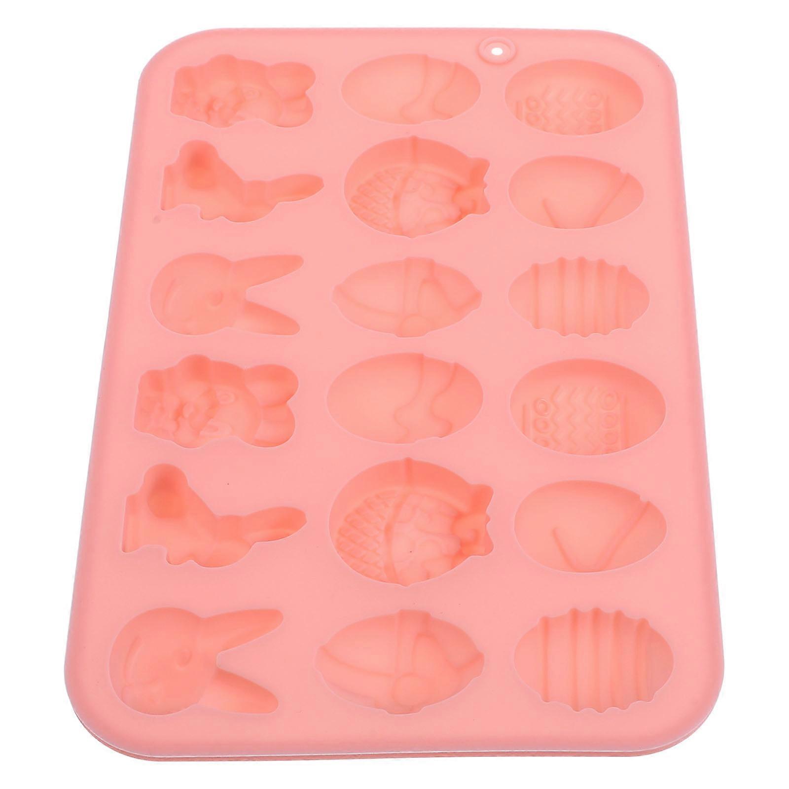 Pink Easter Silicone Mold for Chocolate and Dessert Baking Great for Home Use Lightweight and Fits Multiple Shapes in One Mold