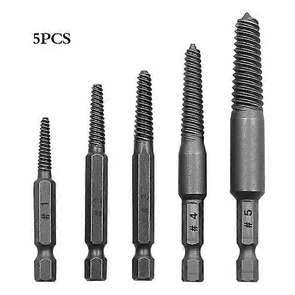 5PCS Screw Extractor Center Drill Bit Set Broken Damaged 5PCS