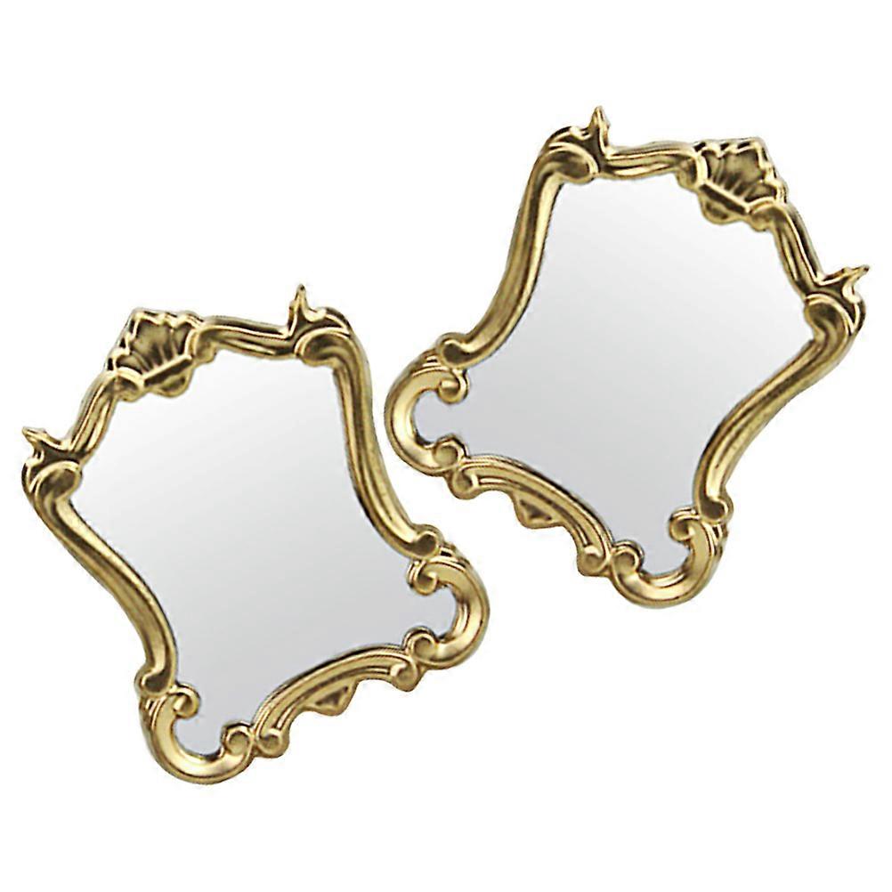 2Pcs Rectangular Vintage Mirrors Adding Charm To Dollhouse Furniture And Miniature Home Decor Crafted From Resin