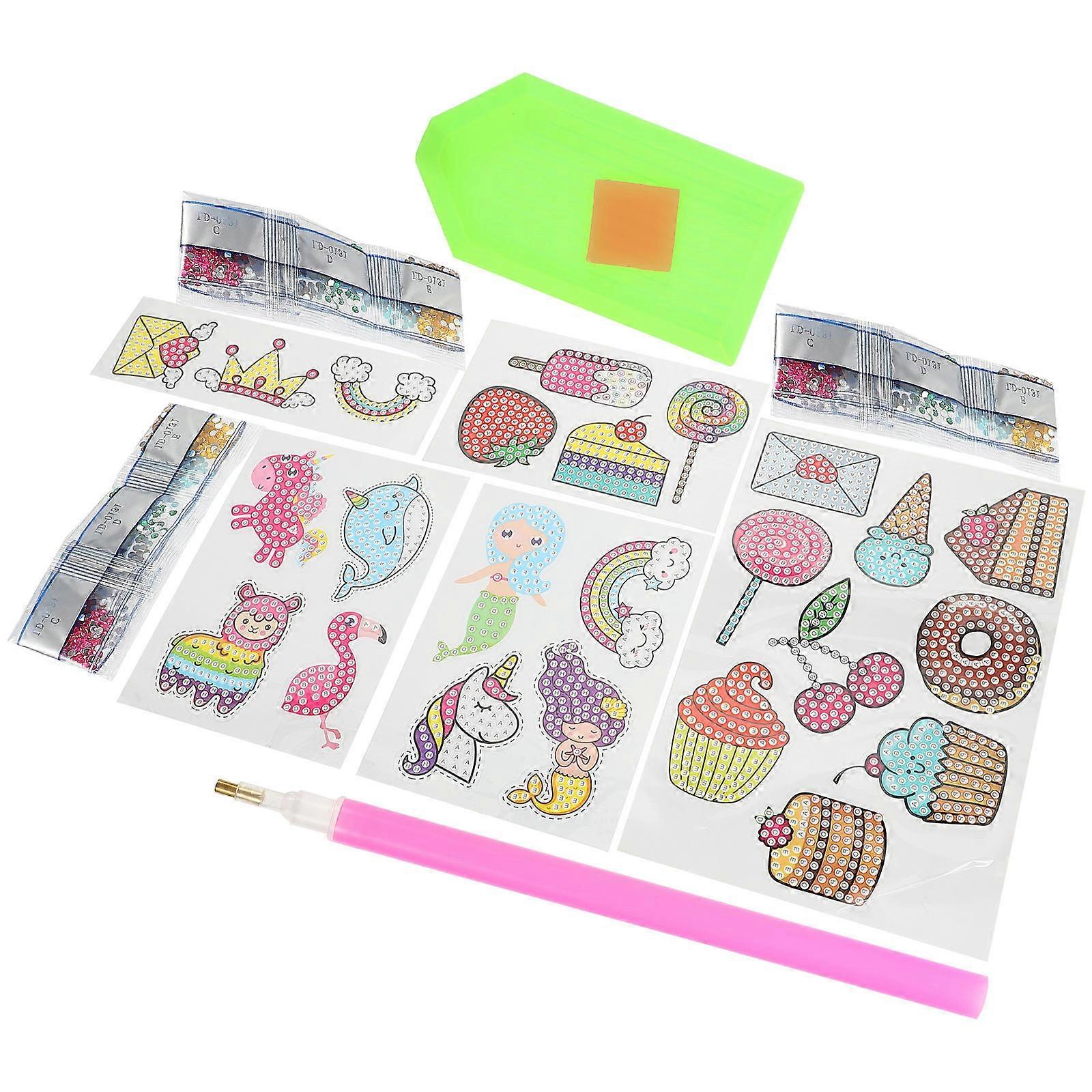 Creative Kids Diamond Stickers 3 Sets For Children Educational Artistic Gemstone Crafts With Shiny Designs