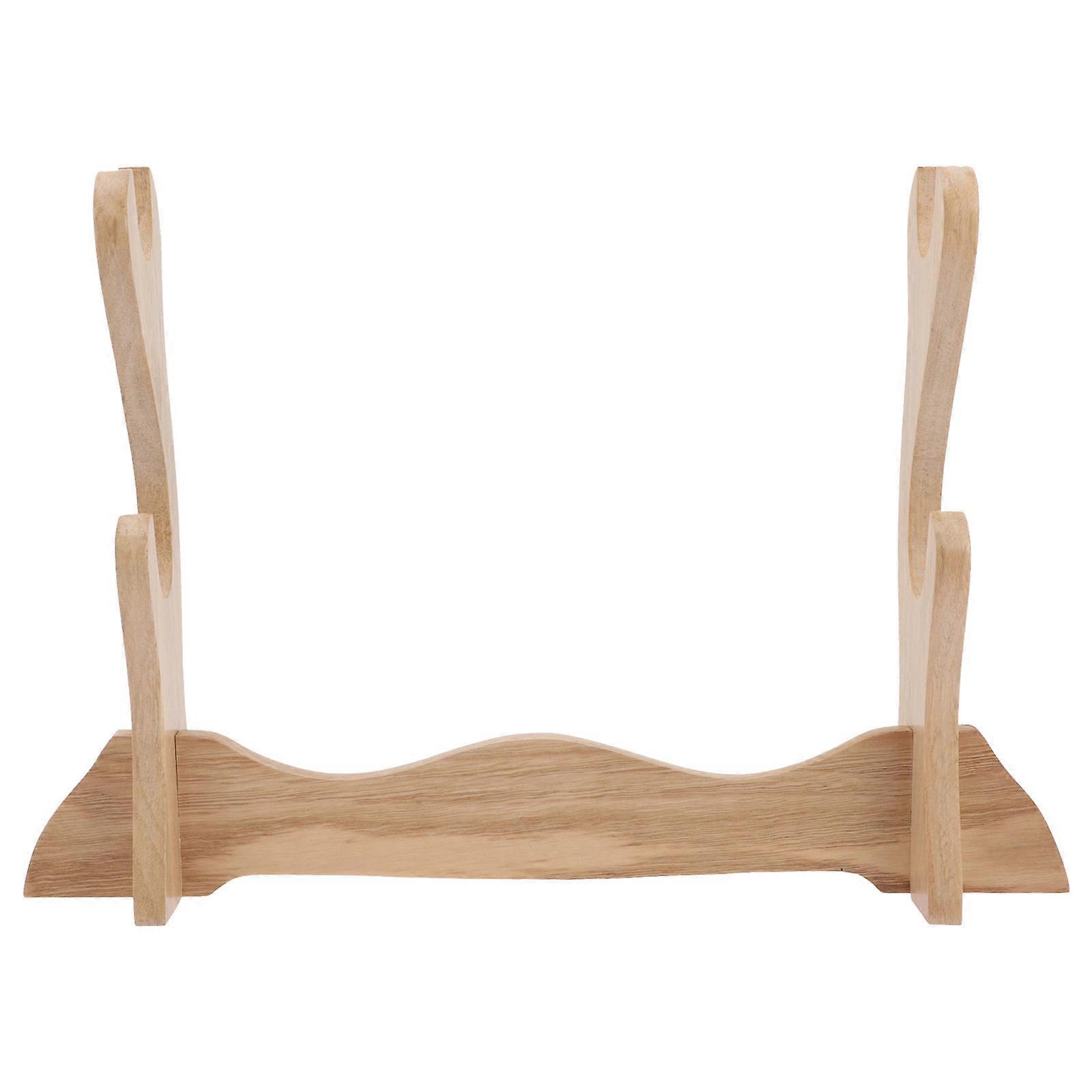 Solid Wood Sword Hanging Rack Two-Tier Organizer Display 1Pack