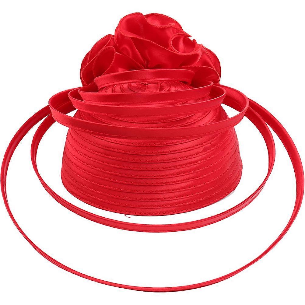 Banquet Fascinator Hat Women Unique Shape Red Function 1Pcs