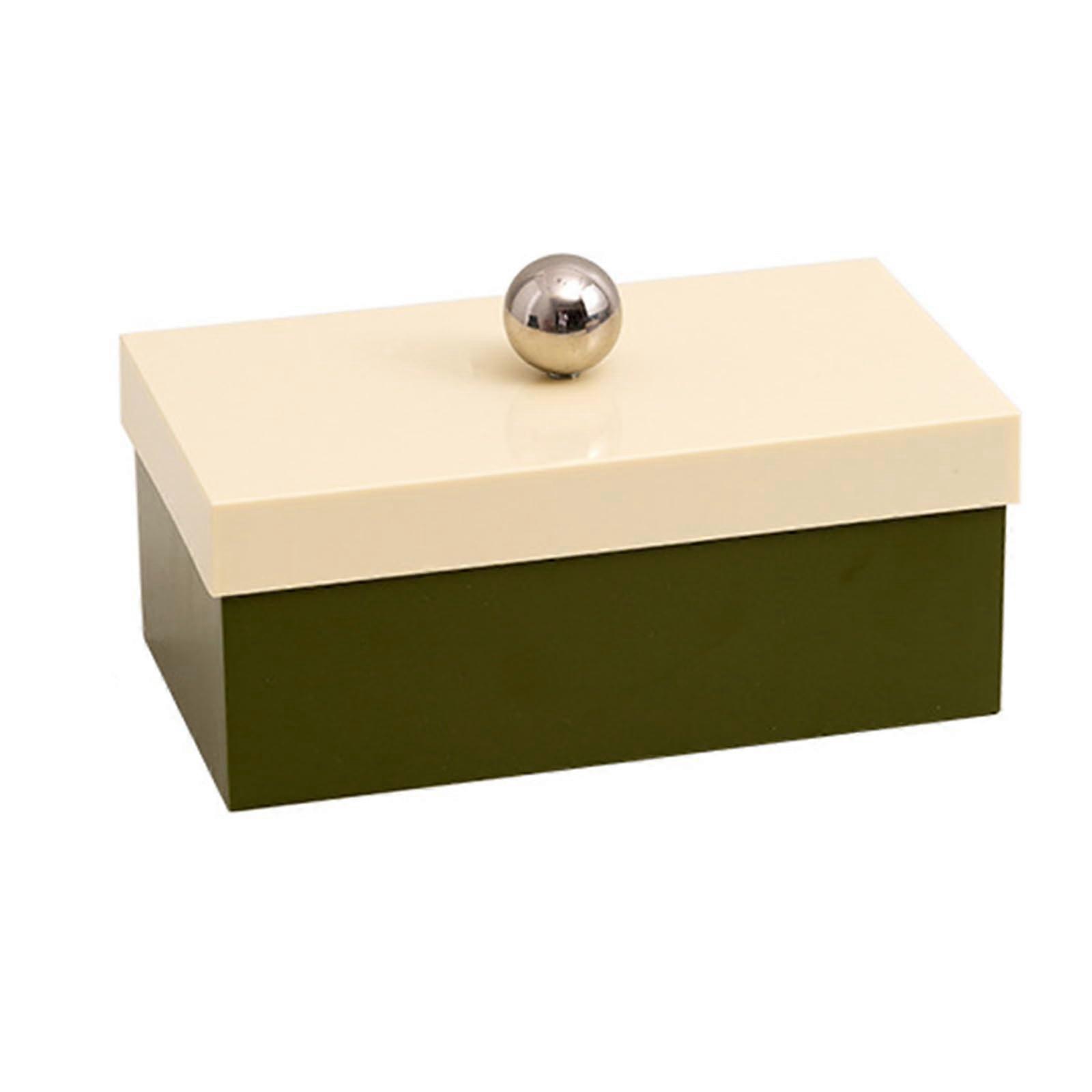 Avocado Green Silver Durable MultiPurpose Storage Box with Dustproof Features and EasytoClean Surfaces for Living Room or Workspaces
