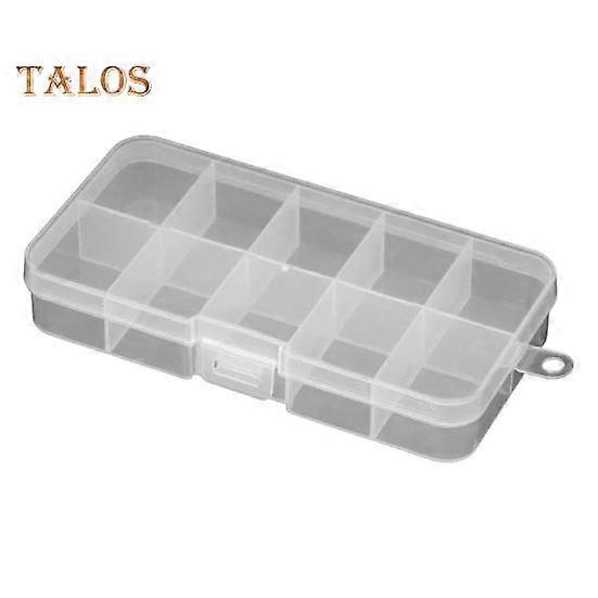 Fishing Tool Storage Box Bait Lure Organizer with 10 Compartments Large Capacity Impact Resistant Transparent Storage Case