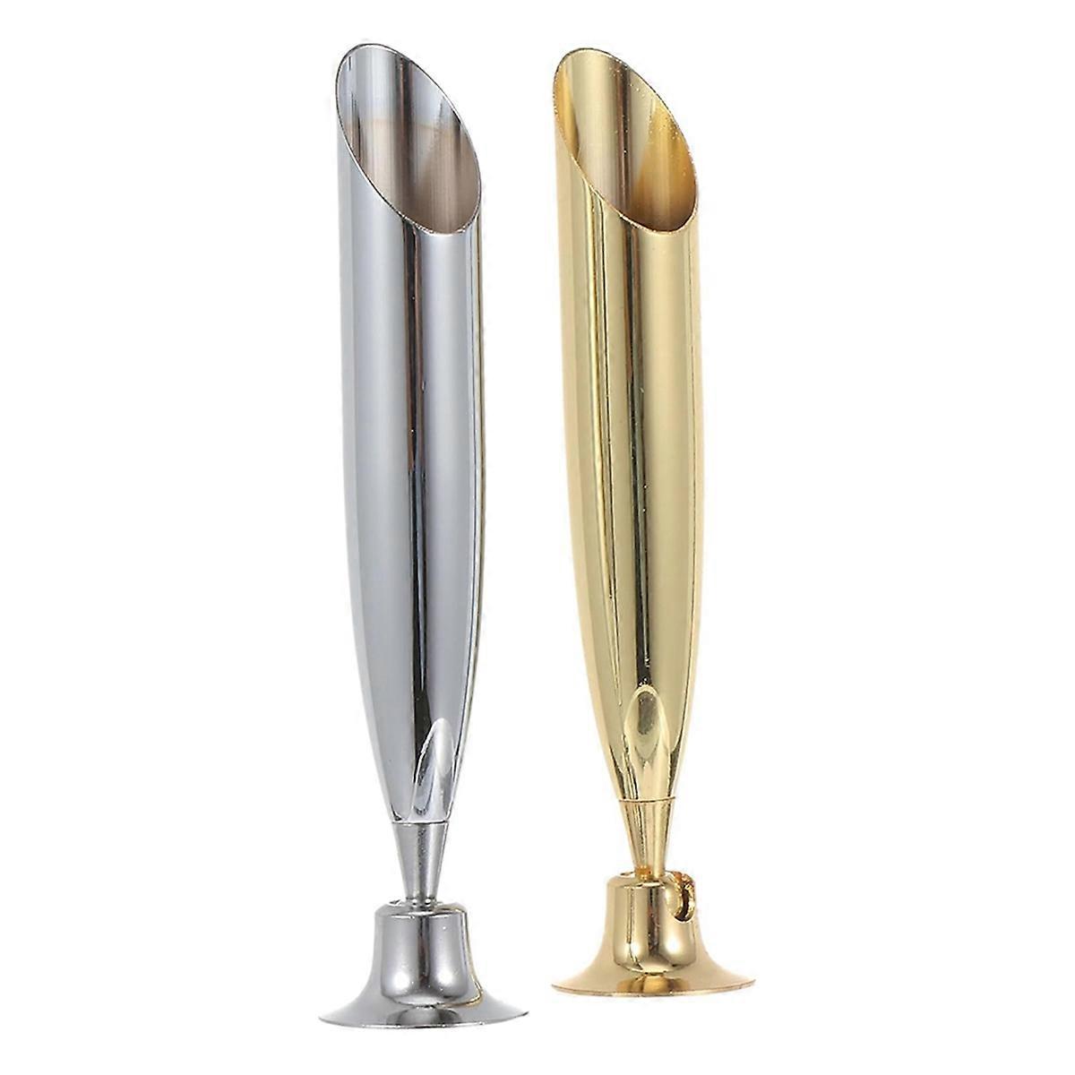 2pcs Federkiel Stifthalter Metall Insertion Stifthalter Einzelstift Display Ständer Feder Tauchstift Basis Desktop Bleistiftständer Halter