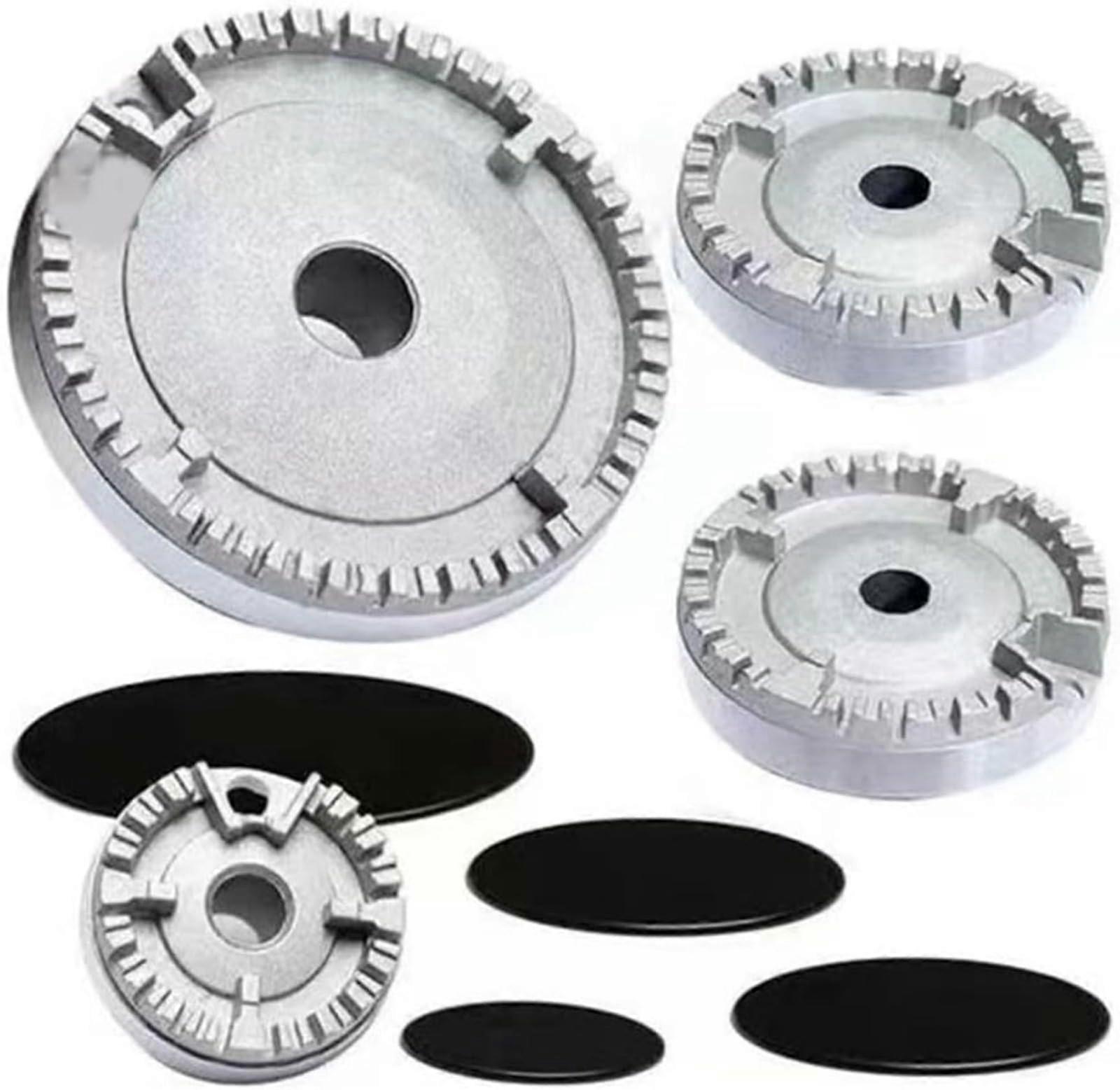 1 set Gas burner crown and flame cap set, cookware hat set, burner crown, replacement set, suitable for most flat gas stove burners
