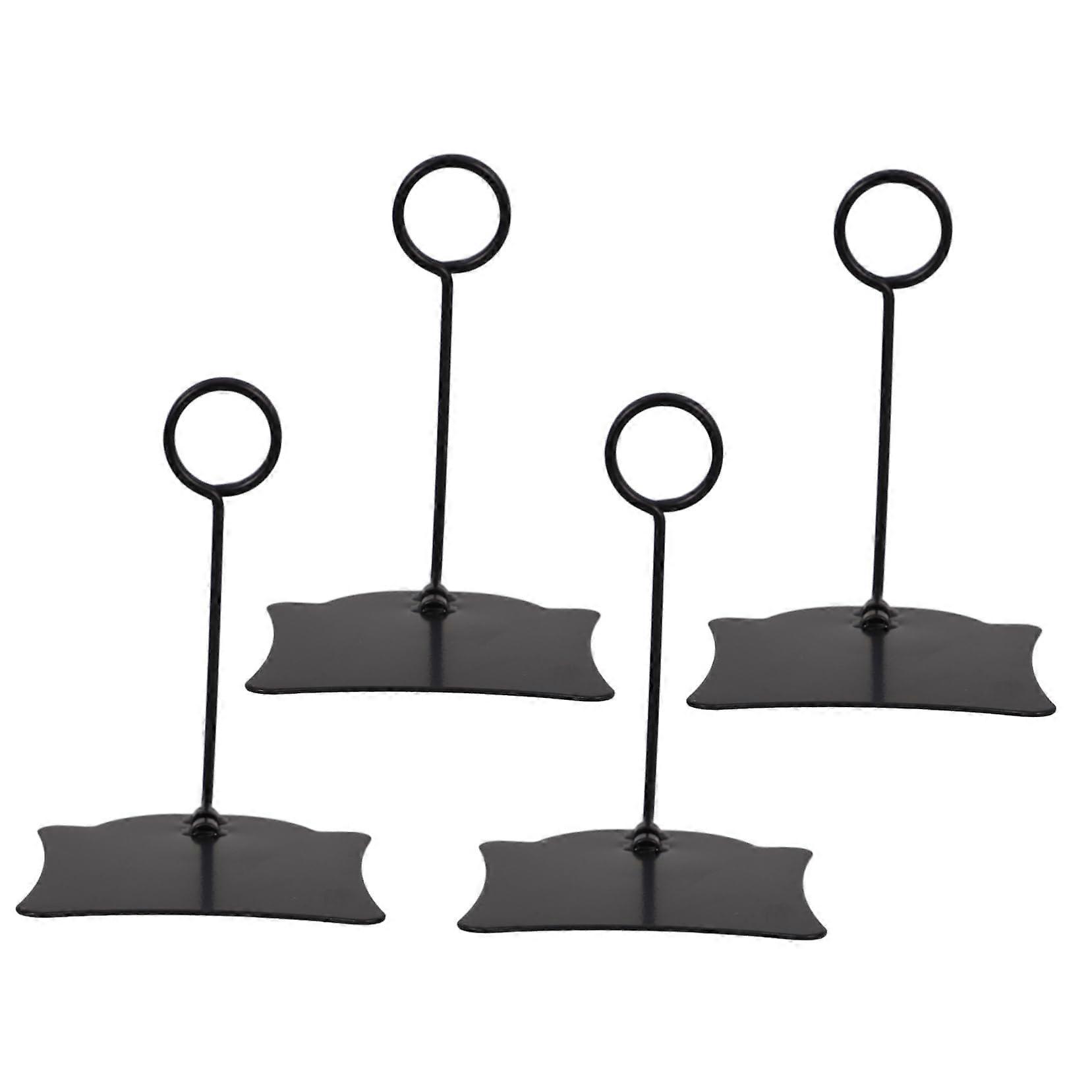 Metal Price Tag Holders Set Of 4 Black Desk Clip Style Sturdy Sign Clips For Bakery And Grocery Modern Design