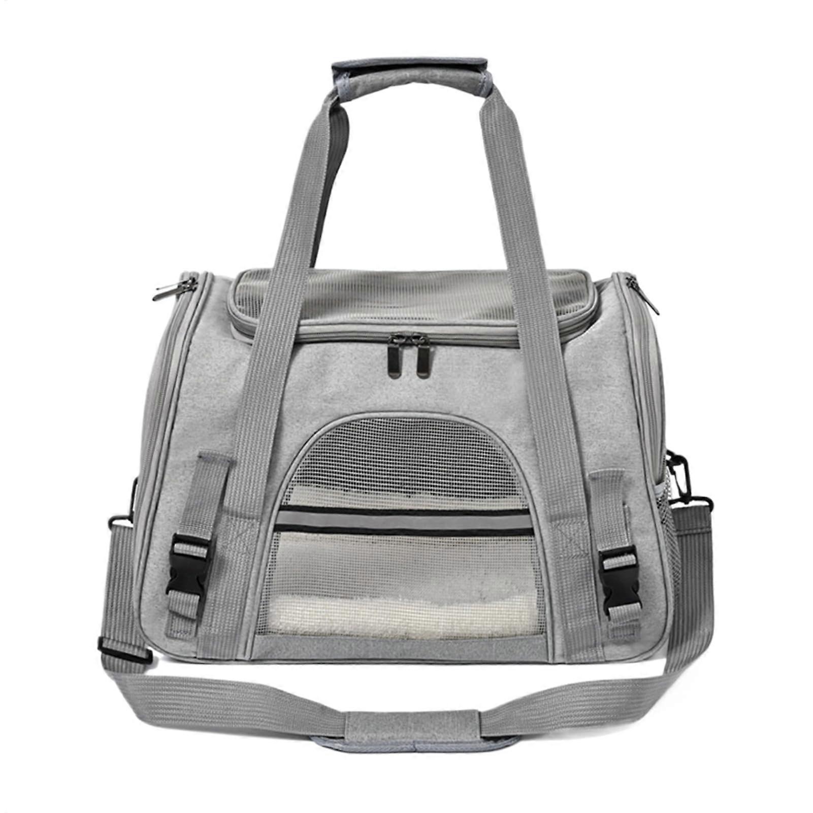 Pet Carrier for Small Dogs Breathable Cat Carrier Bags, Portable Travel Starter Lightweight Shoulder Bag Design with Mesh Panels, Gray