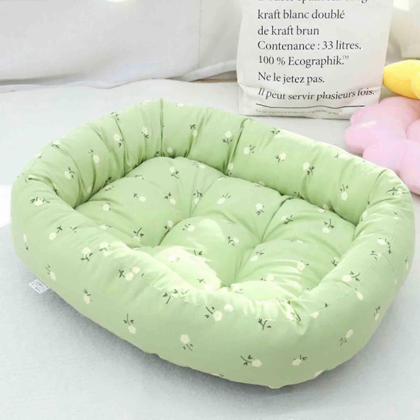 Comfortable Pet Sofa Cushion for Cats and Dogs, 50x40 cm Green, PP Cotton Filling, Breathable and Supportive Design