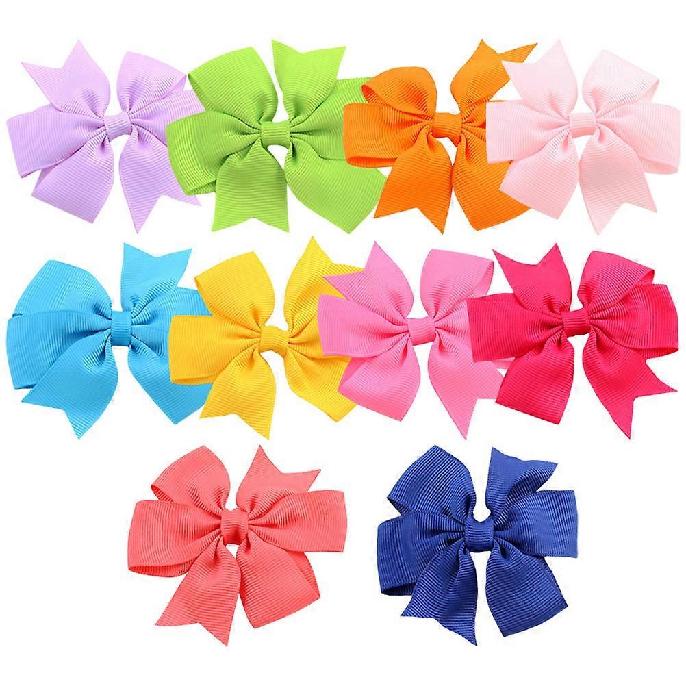 Cute Bow Hair Clips Set of 10 Durable Lightweight Styling Accessories for Birthdays Weddings Parties Yellow Green