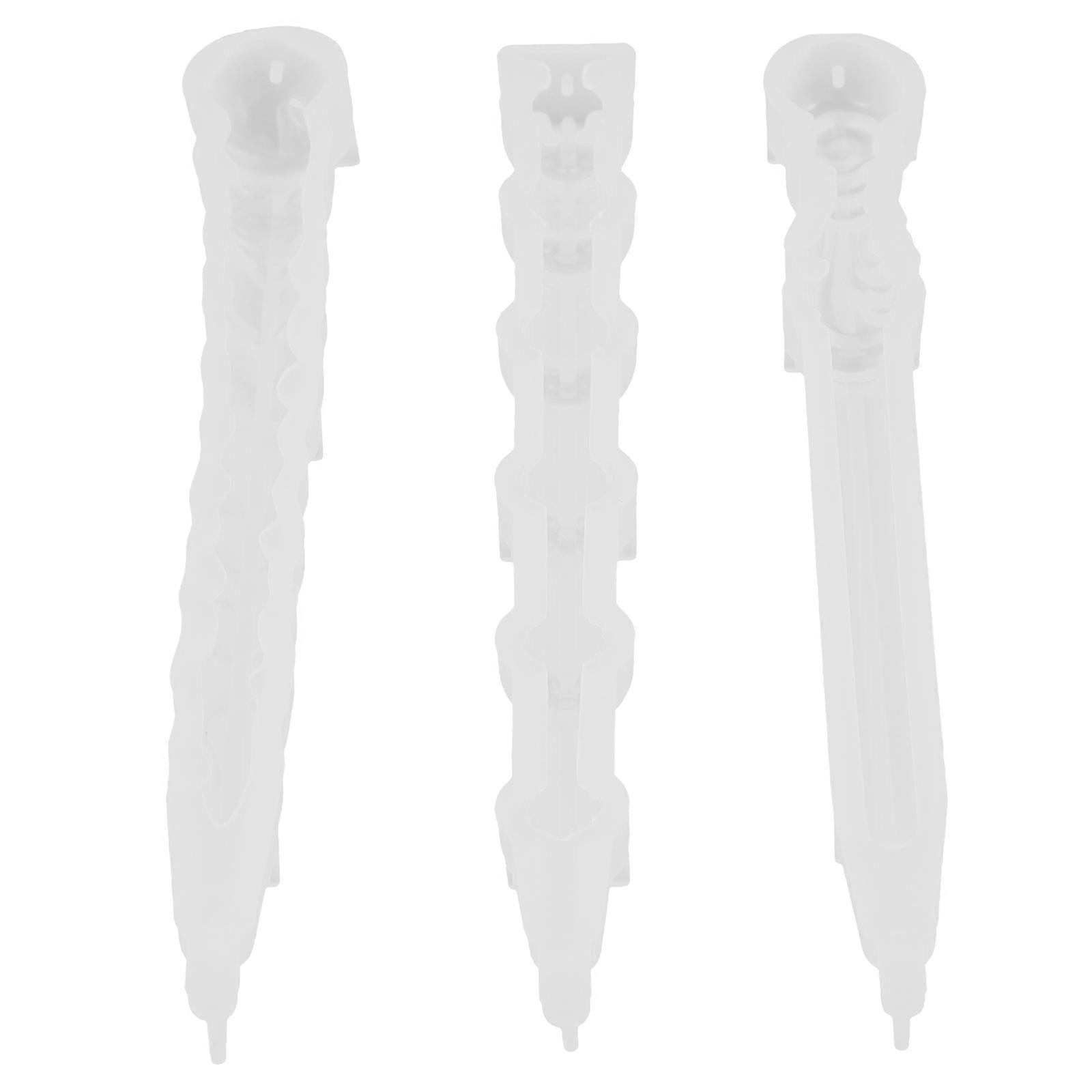 Silicone Crafting Mold 3Pcs For Handmade Pen Creation Designed For Students Teachers And Children In White Color