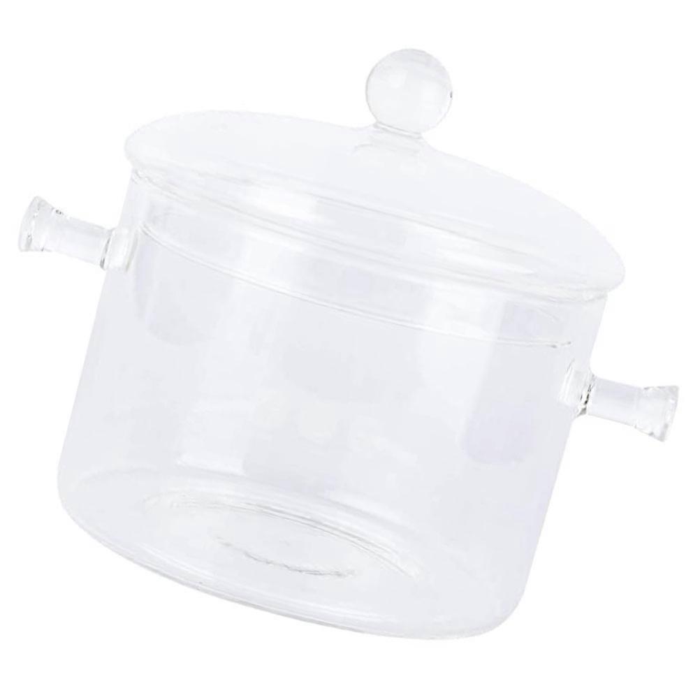 Ergonomically Designed Round Glass Saucepan Cooking Pot For Baby Food Preparation 16X15X15CM 1 Set