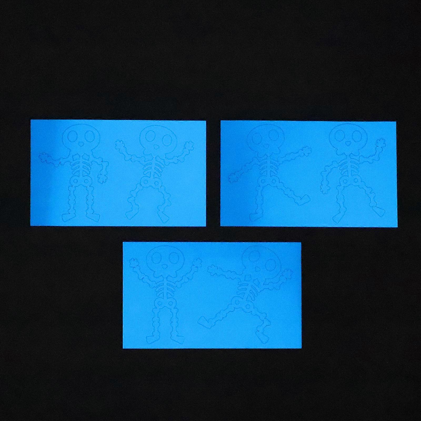 Glowing Halloween Stickers Skeleton Pattern Wall Decors 11X8Cm Decorative 6Pcs