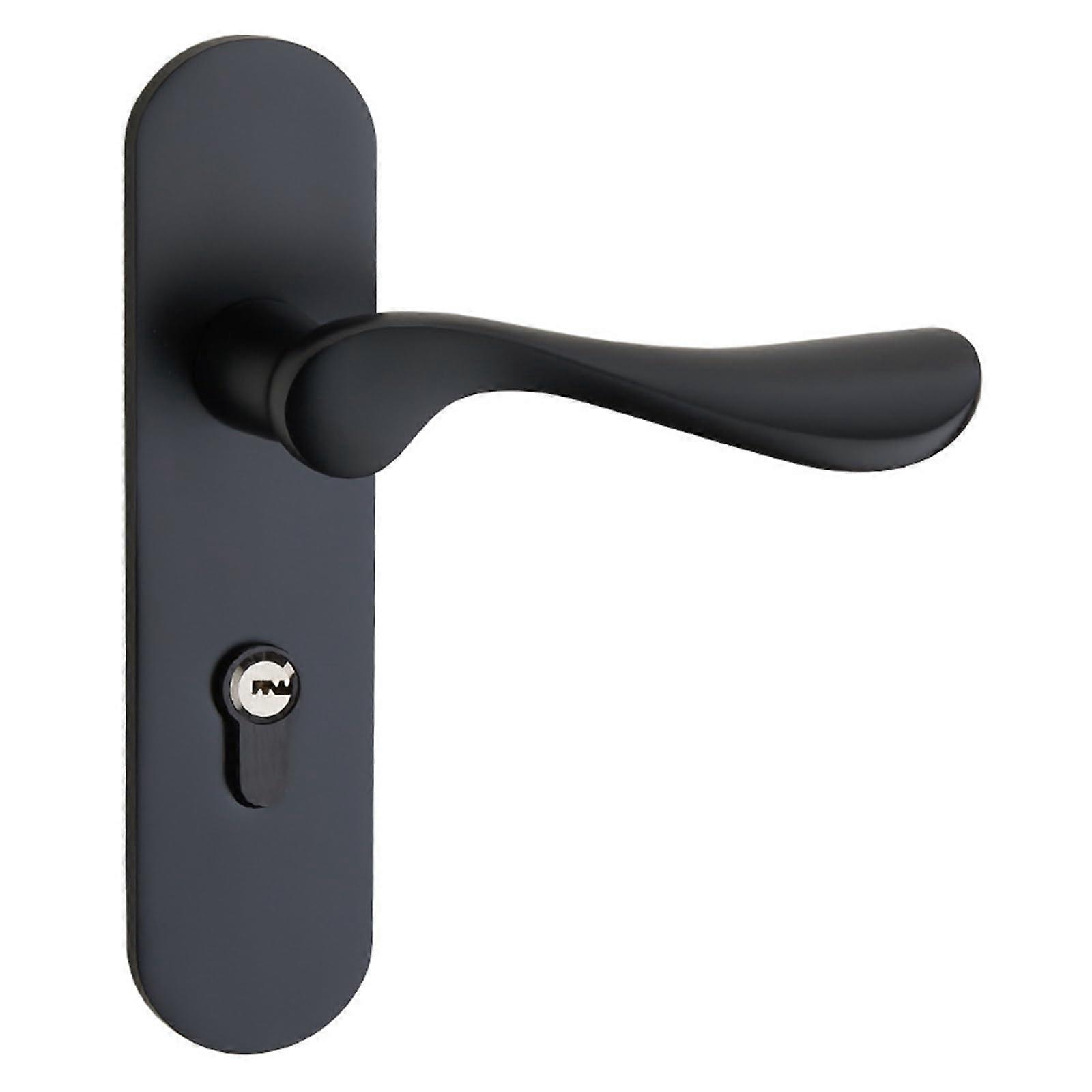 Indoor Solid Door Lock, European Style Bedroom Lock, Black Grip Lock, Secure Privacy Solution