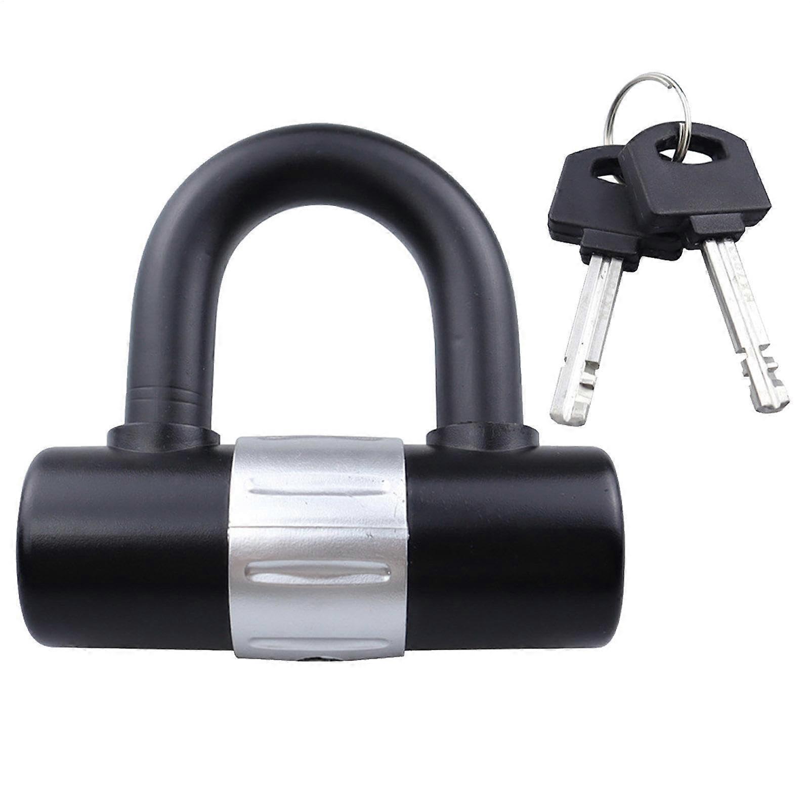 Bicycle Lock Compact U-Shaped Lock Hardened Steel Anti-Theft Disc Brake Compatible Keys Included U-Lock