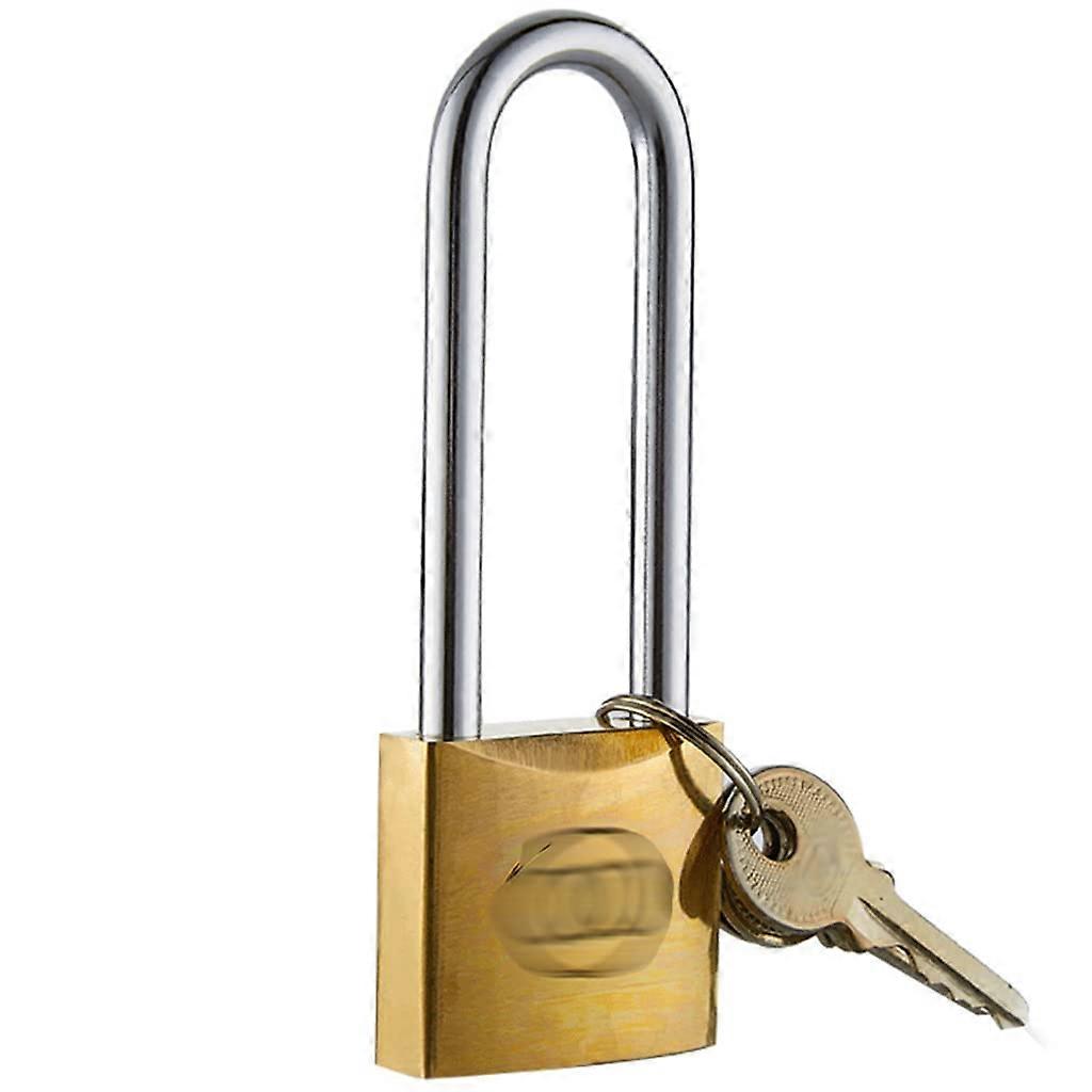 Bicycle Lock Padlock With Key, Solid Brass, Long Shackle, For Shed, School Gym, Fence, Toolbox, Hasp U-Lock