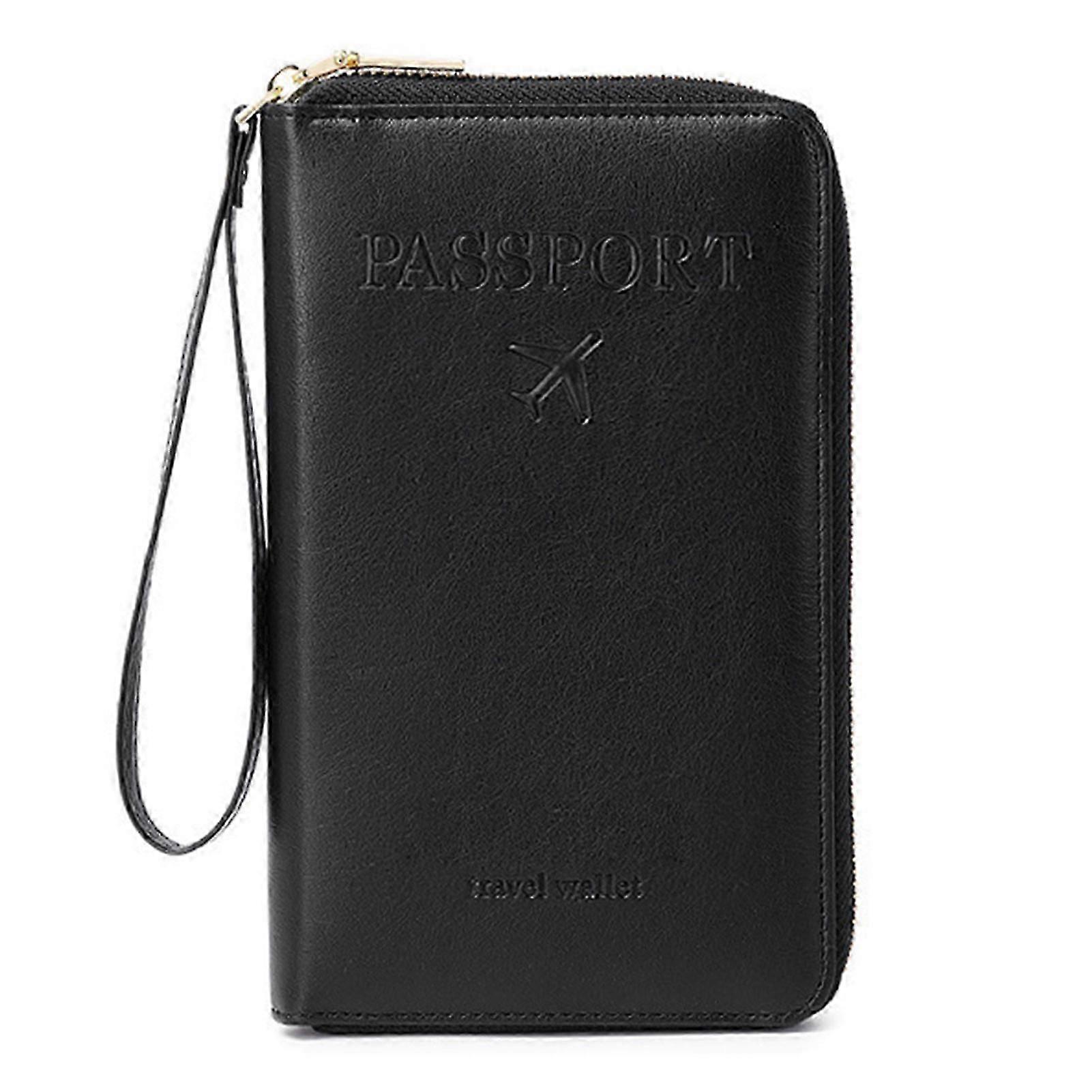 Multi-Functional RFIDs Passport Wallet Biofold Document Organiser Holder for Women Men