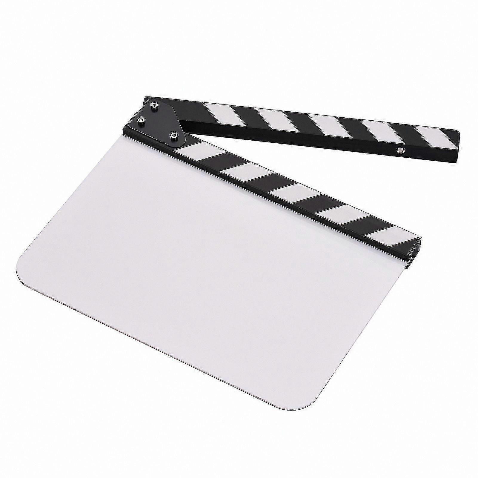 12x9 Inches Dry Erase Clapper Board with Black and White Sticks for Filmmaking Scene Marking