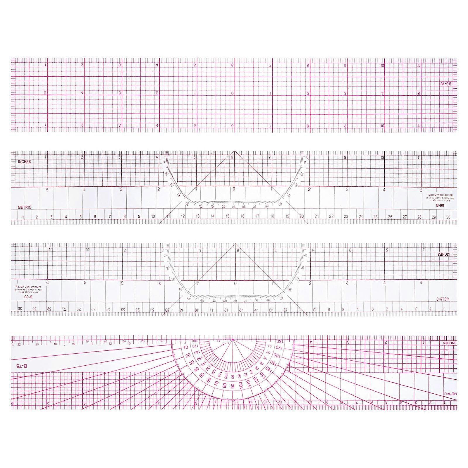 Multifunctional Sewing Ruler Set 20 Pcs Designed For DIY Enthusiasts Perfect For Home Sewing Made Of PVC Featuring Accurate Measuring Tool