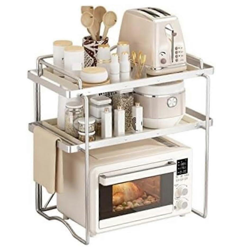 Microwave Stand Kitchen Storage Rack, Multi Tier Shelf For Microwave Oven Rice Cooker, Space Saving Design, 57x31x54cm