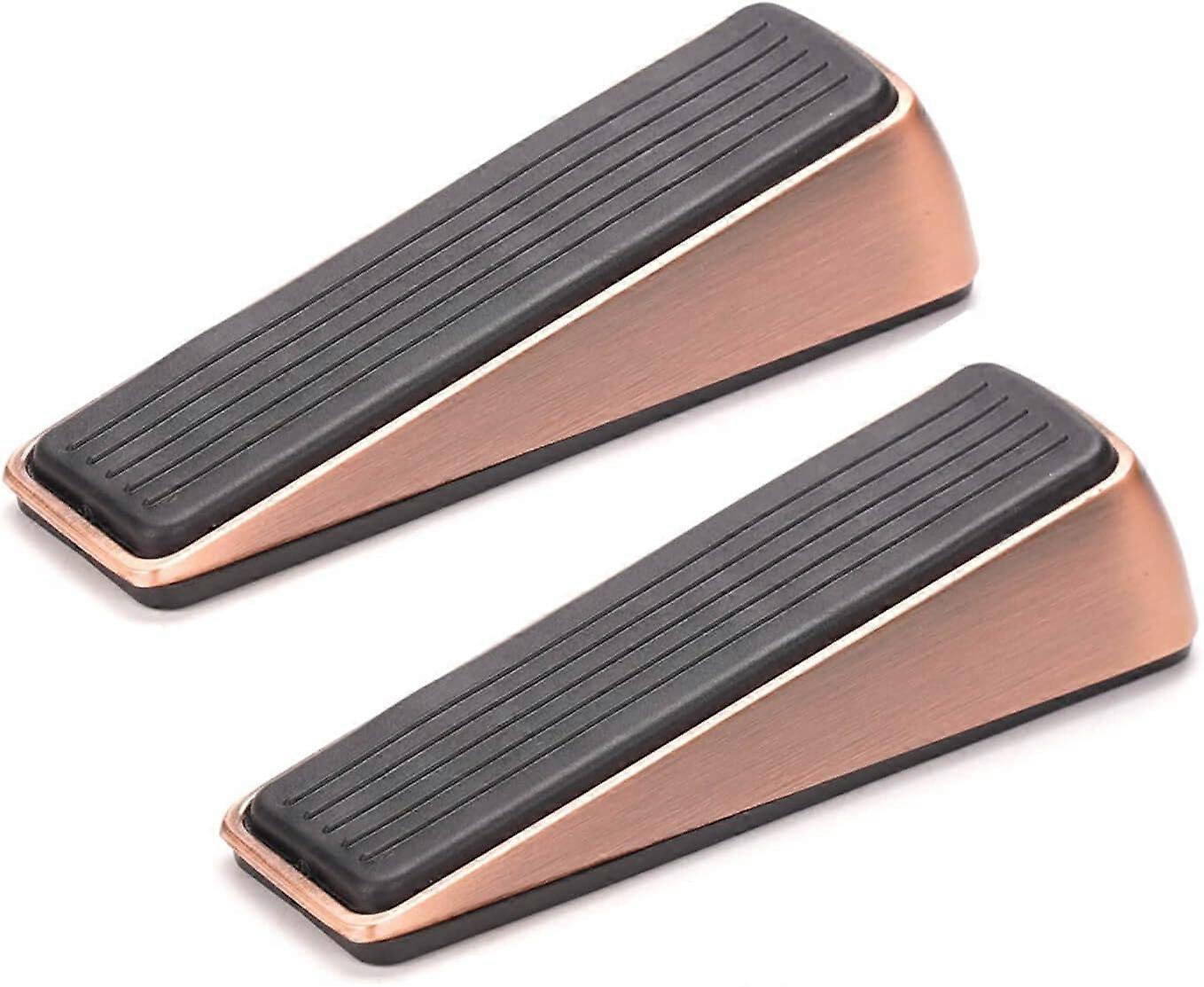 2pcsドアストッパーストップクロームラバーウェッジヘビーデューティートールノンスリップドアストッパーホーム用