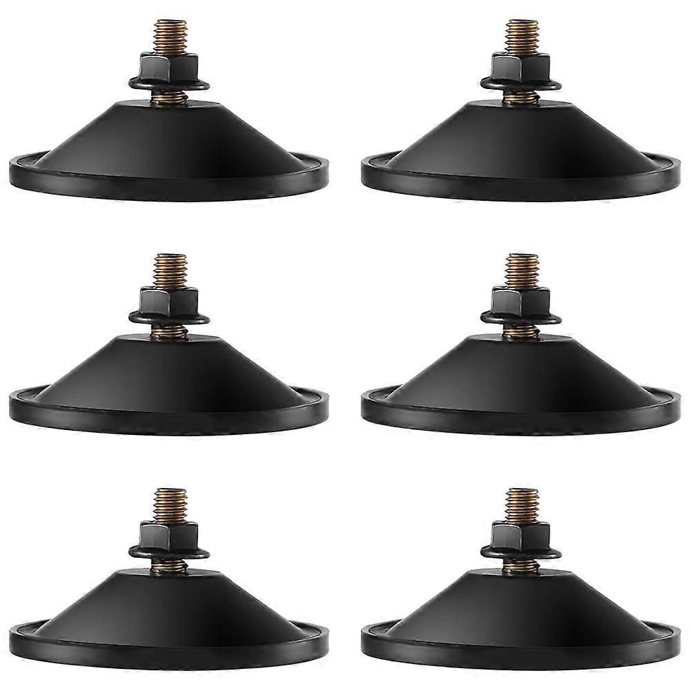 6Pcs Small Suction Cups, Strong Suction Cups for Glass, Black 2.2inch Window Sucker Pads with Screw
