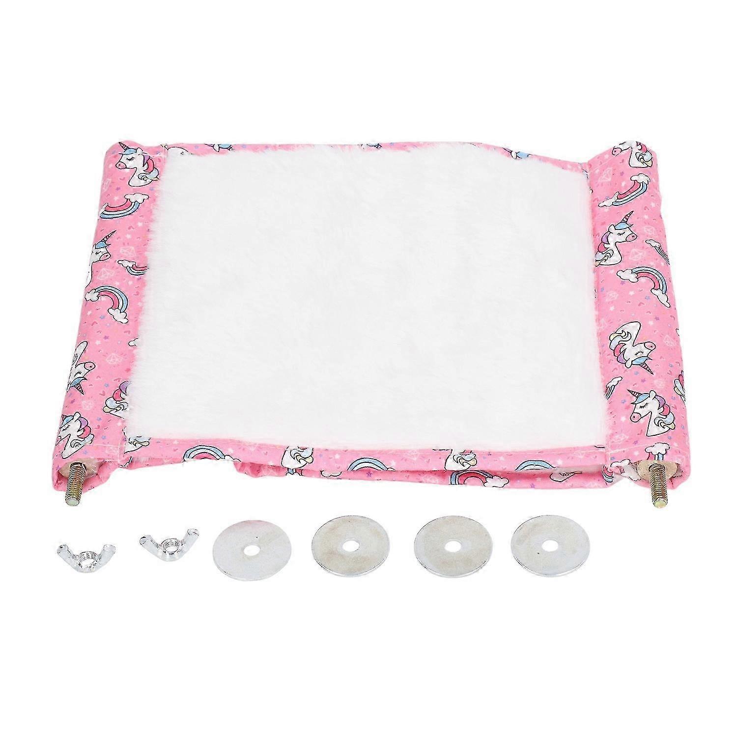 Hamster Hammock House Double Layered Soft Warm Bird Hanging Bed with Perch Stand for Parrot Small Pe