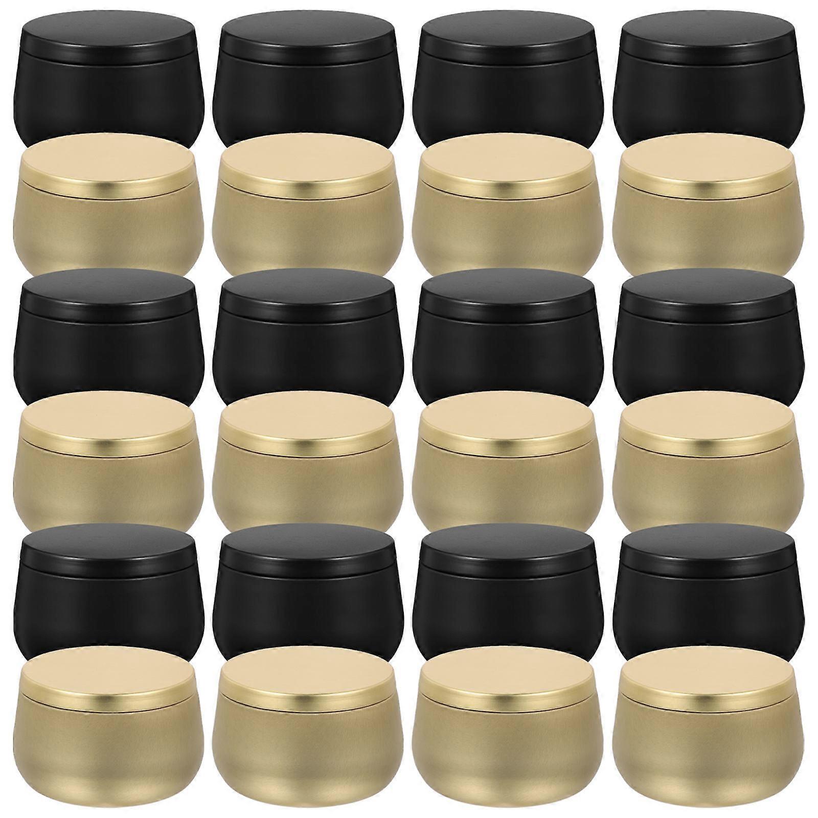 DIY Candle Jars with Lids Made of Durable Tinplate for Storing and Crafting 24pcs