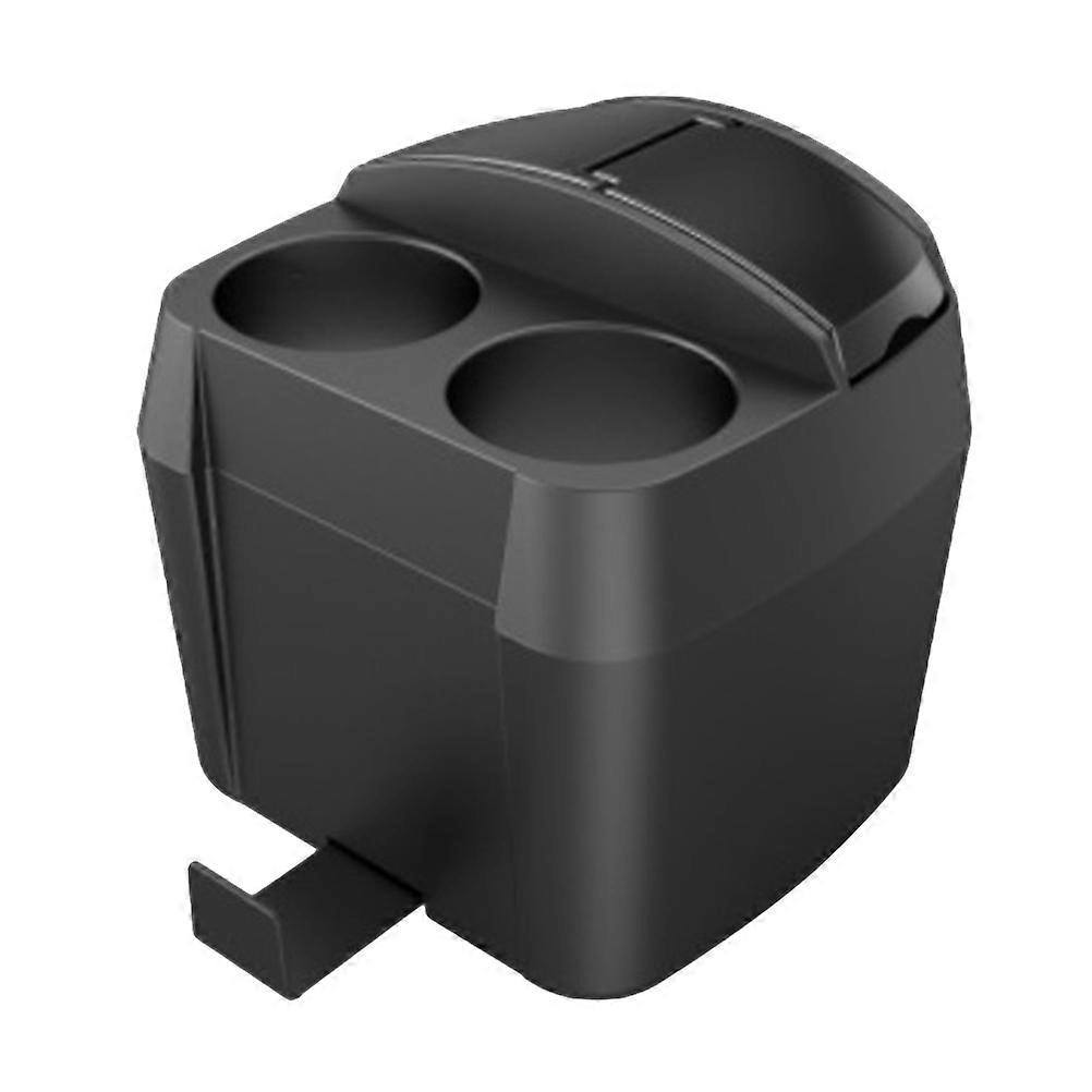 Multifunctional Car Storage Box with Cup Holder and Tissue Clip Black PP and ABS 7124732