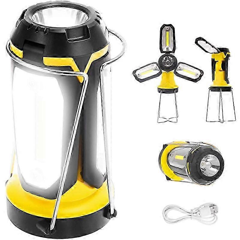 LED Portable Flashlight for Outdoor Lighting, Tent Lamp, USB Rechargeable Camping Lantern with Power Bank Function