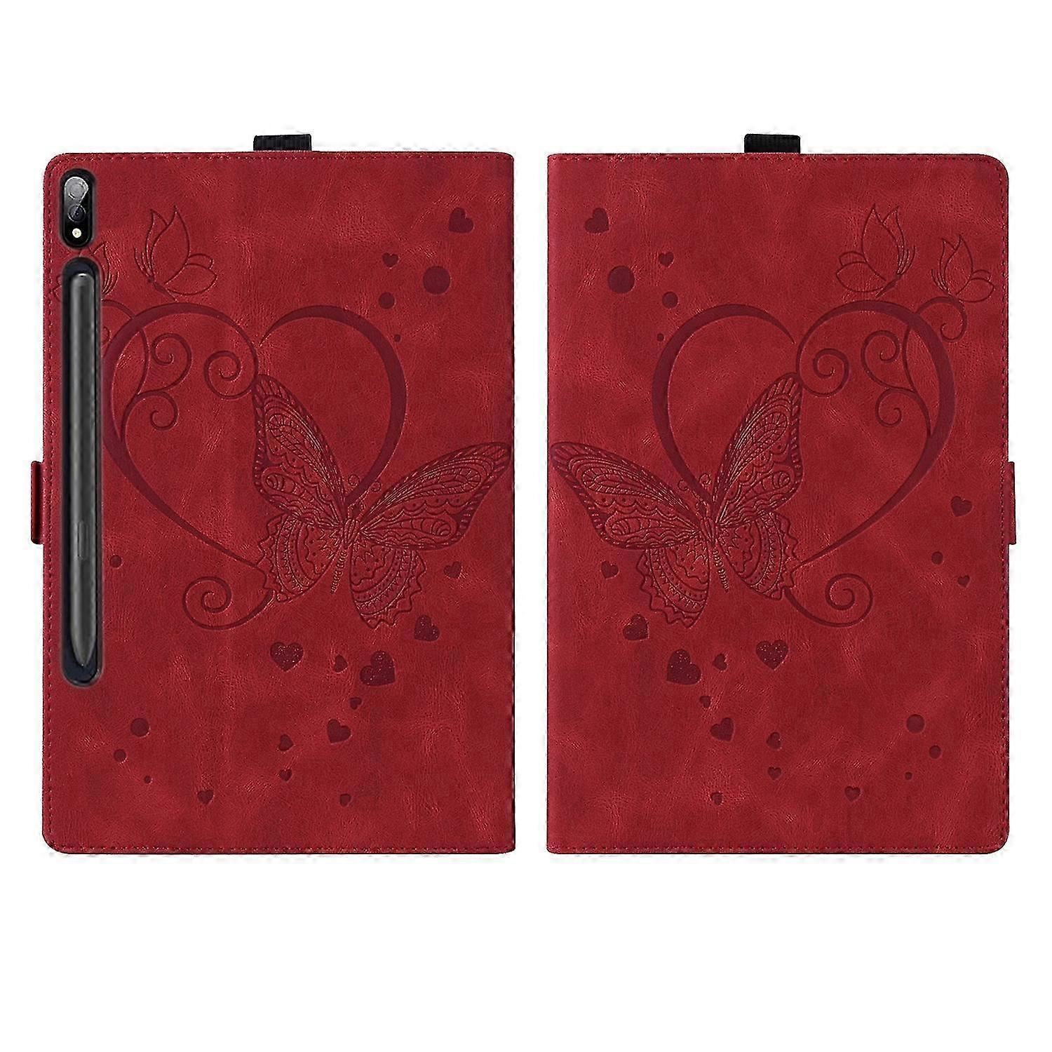 For Samsung Tab S7+ T970 T976B Love Butterfly Pattern Horizontal Flip Leather Case with Holder 2025