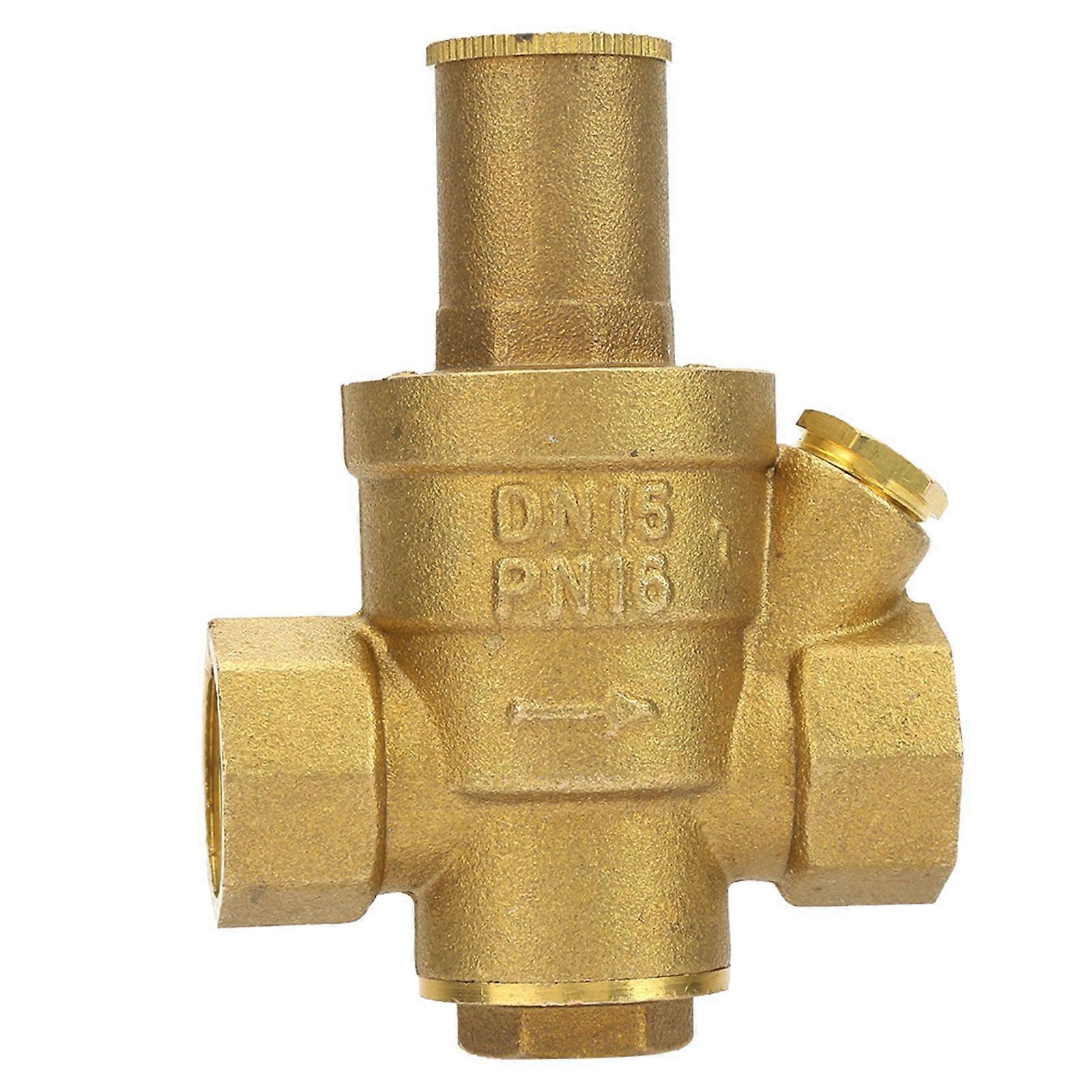1pc Brass Adjustable Water Pressure Reducing Regulator Valve Thread DN15 1/2"