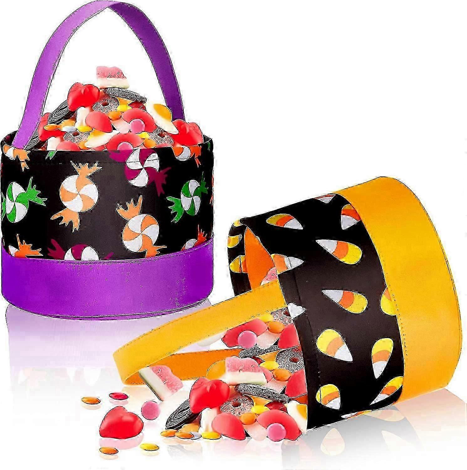 Halloween Basket Halloween Bucket Halloween Candy Basket Tote Bag Halloween Trick Or Treat Pack, 2pc