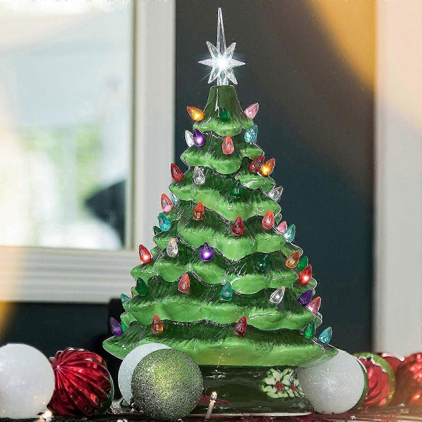 Christmas Decorations Ceramic Christmas Tree Christmas Tree Led Decoration Ceramic Desktop Christmas Decoration Clearance - ya