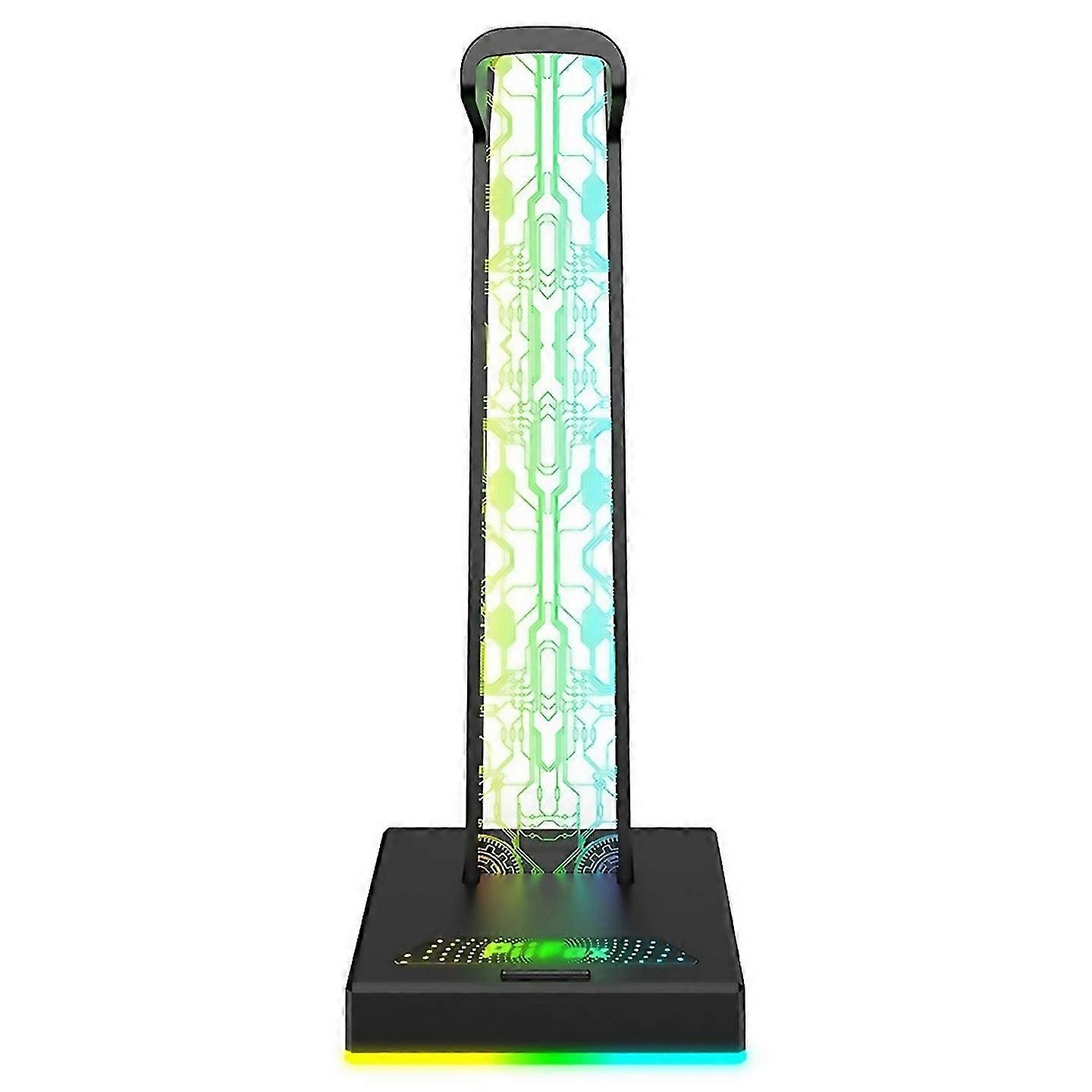 For Rgb Gaming Headset Holder With 10 Lights Dual Usb Interfaces